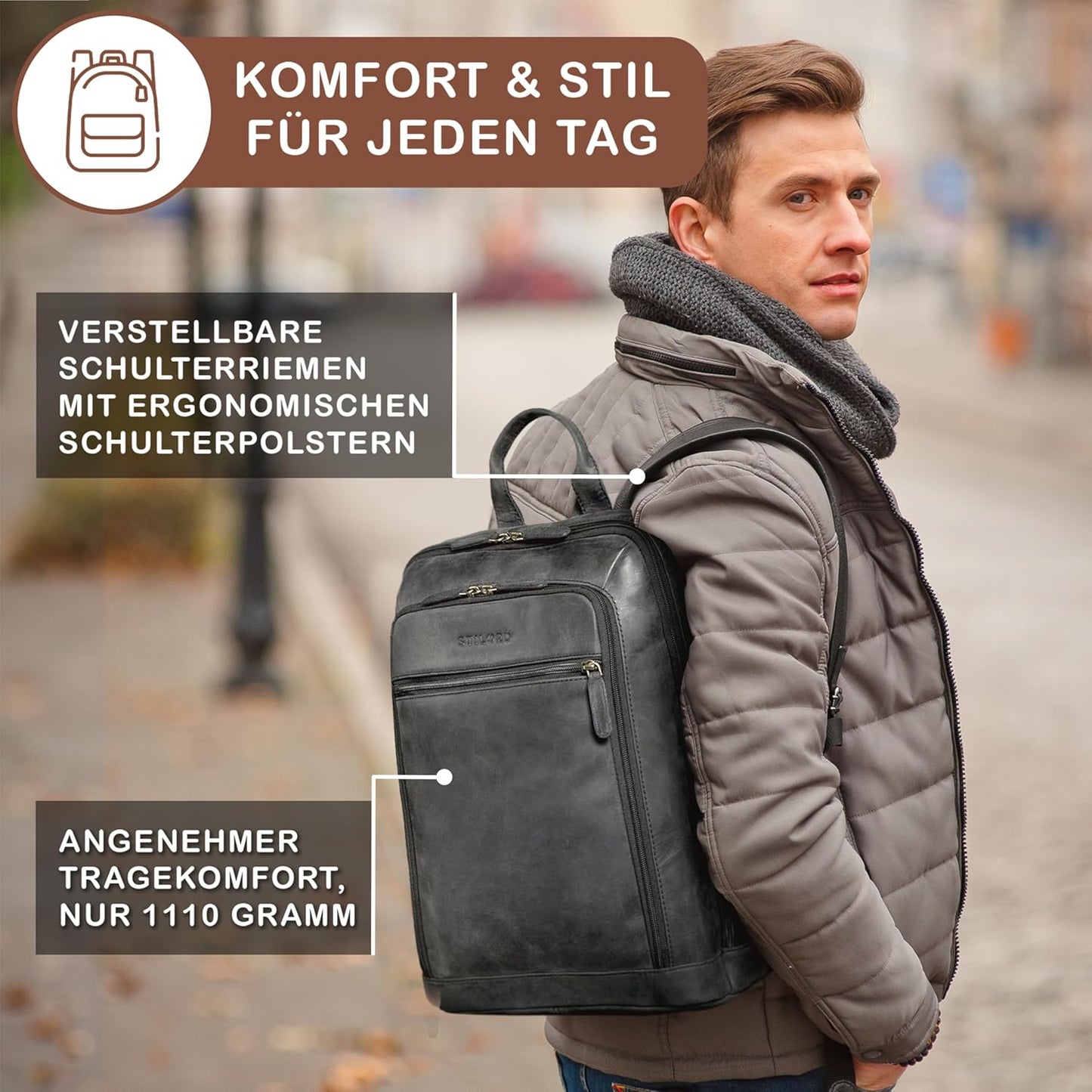 Watson Laptoprucksack, Anthrazit