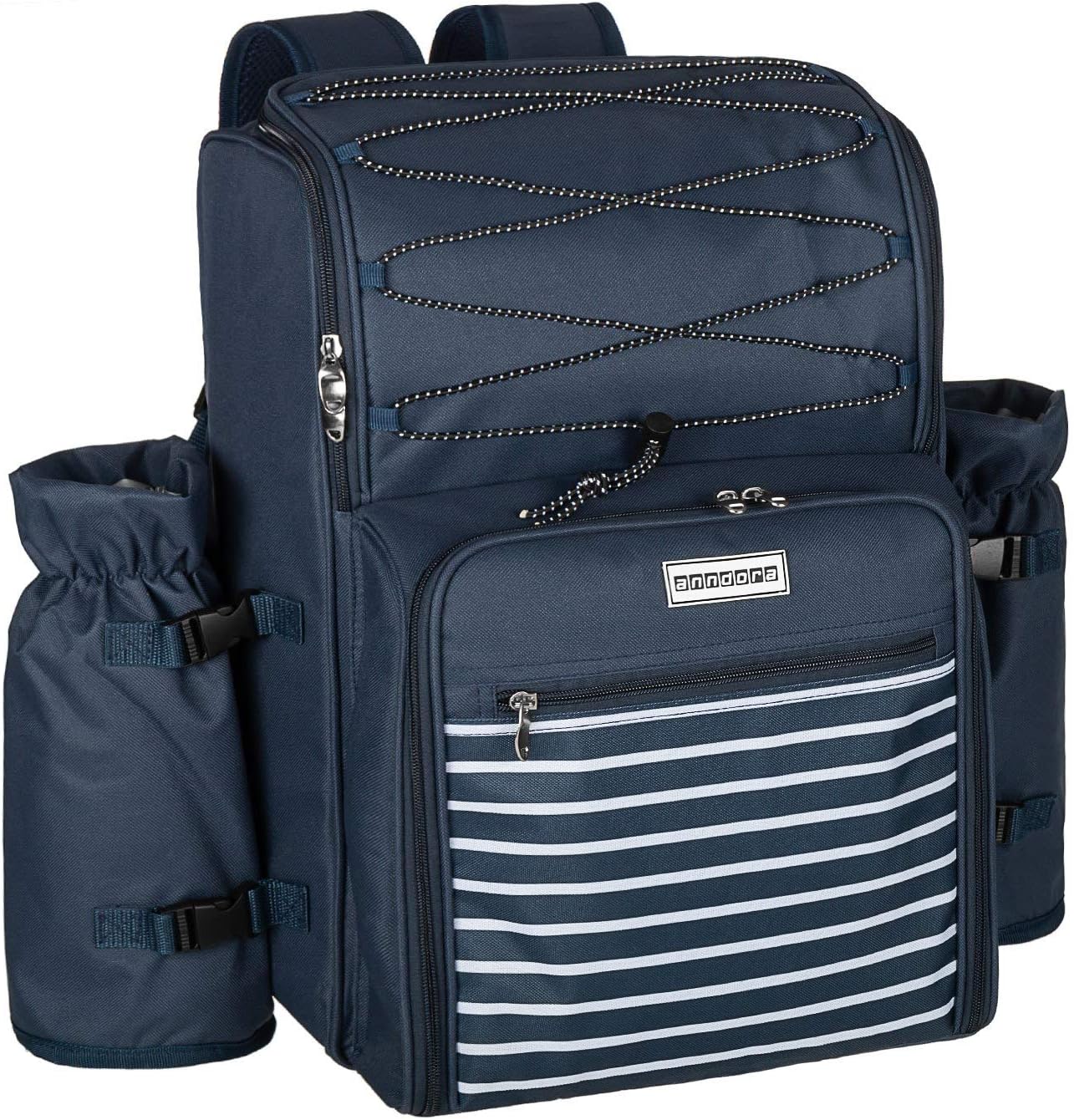 Picknickrucksack, navy blau weiss