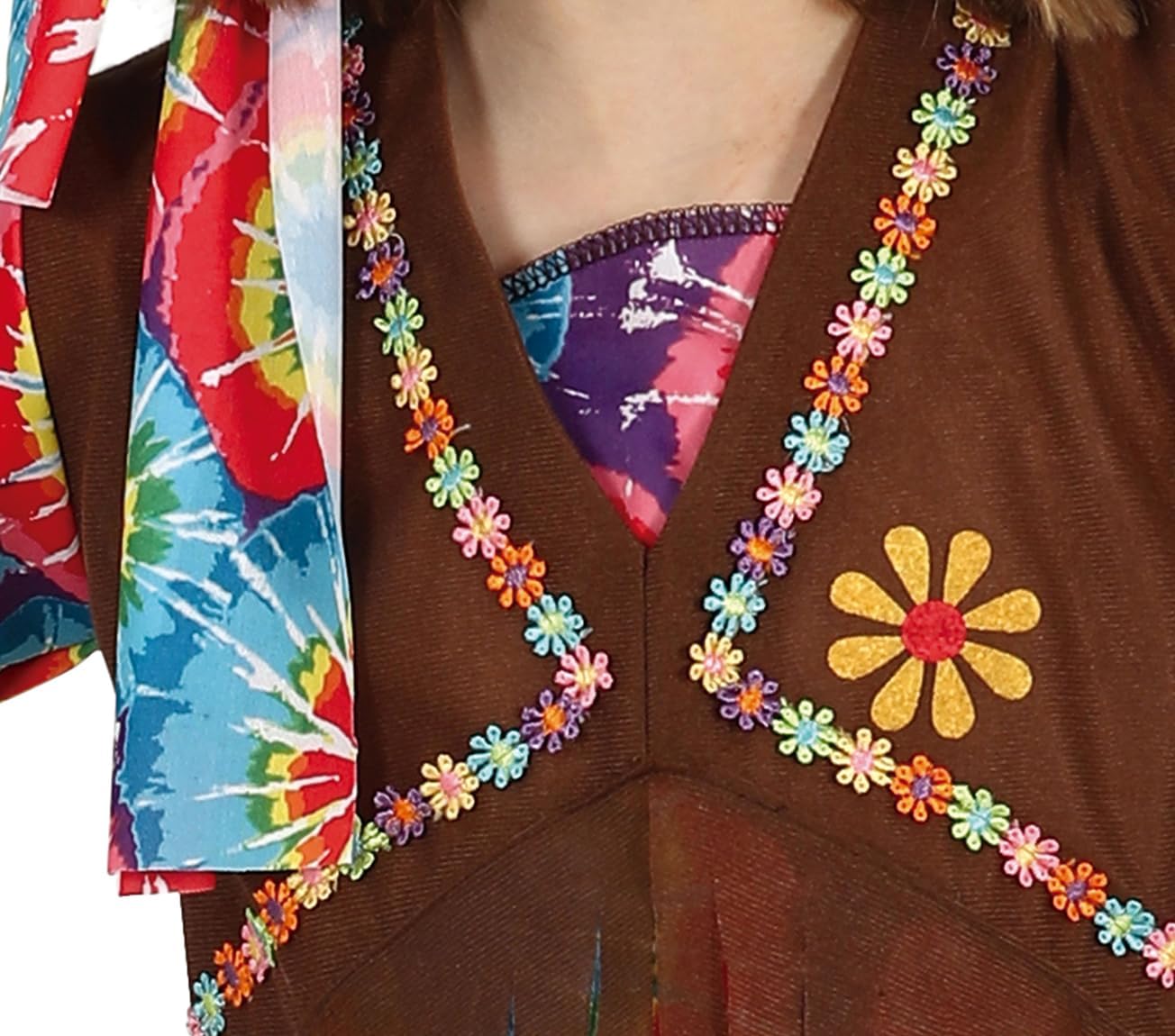 Hippie Mädchenkostüm 70er Jahre Outfit, 7-9 Jahre