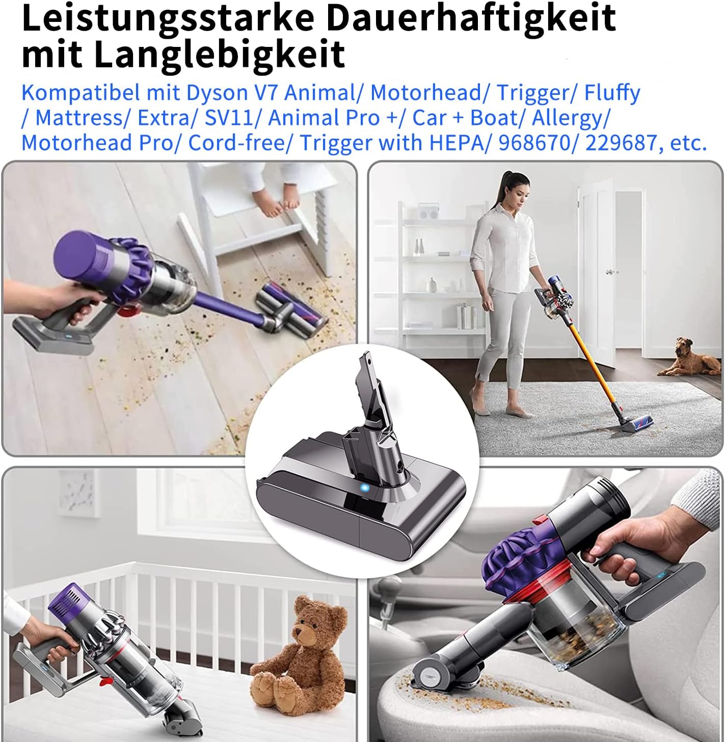Ersatzakku für Dyson V7 Staubsauger, 4600mAh Dyson V7 Akku