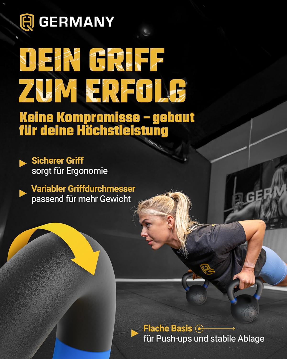 Powdercoat Kettlebell Starter-Set, +Starter-Set (6kg+8kg+12kg)