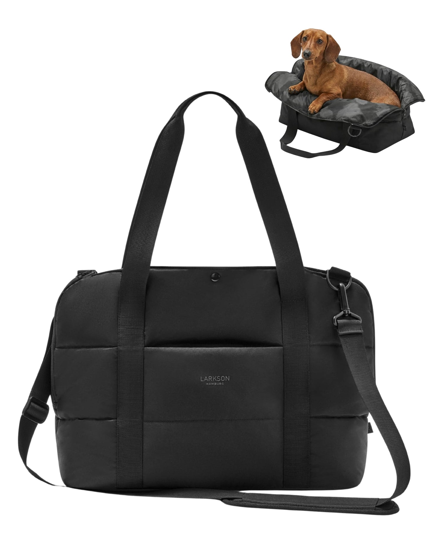 Aufklappbare Hundetragetasche Frida, Schwarz