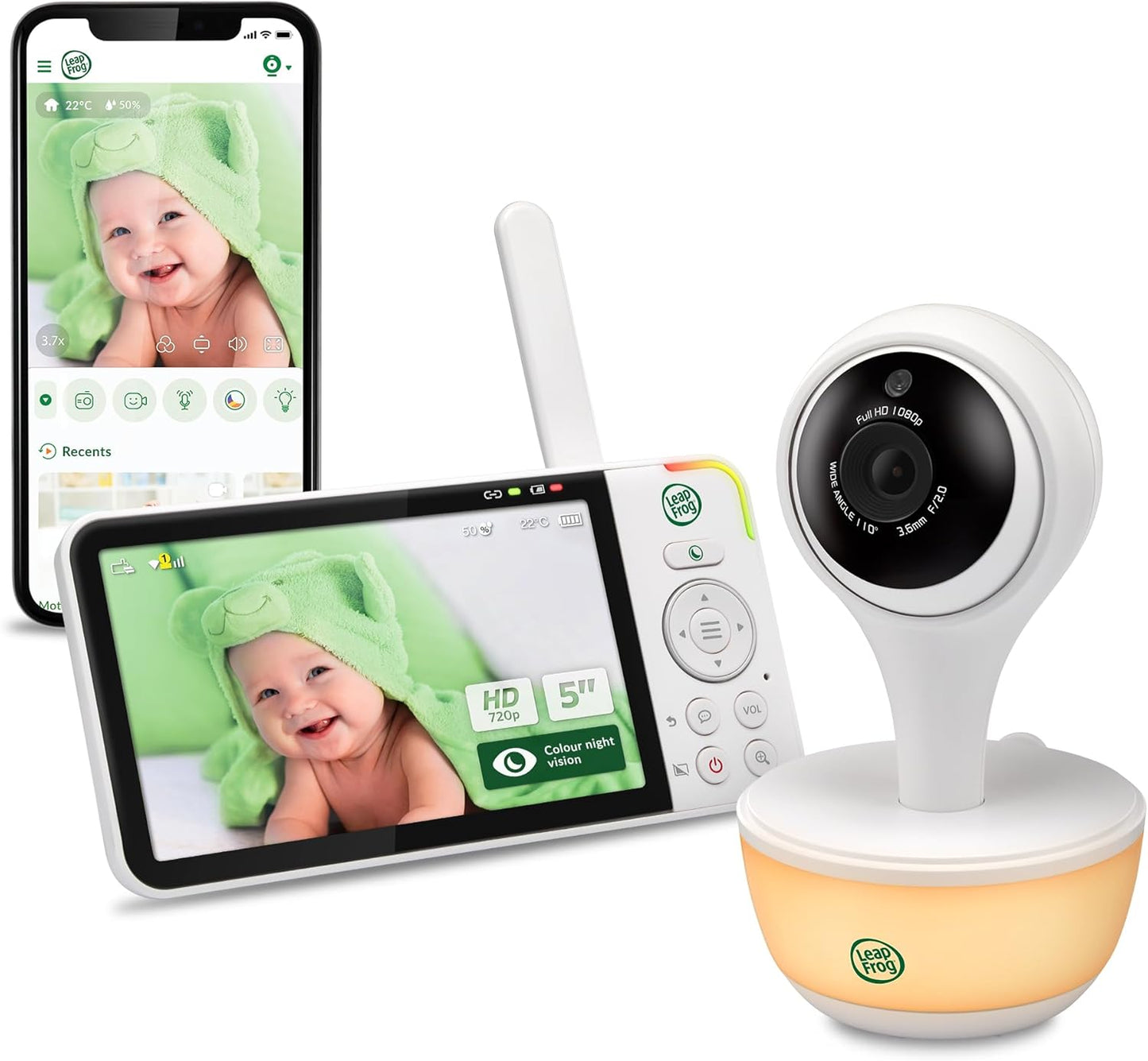 Smartes Video-Babyphone LF815HD, 1 Stück (1er Pack)|5"LF815HD-WIFI&APP Verbinden