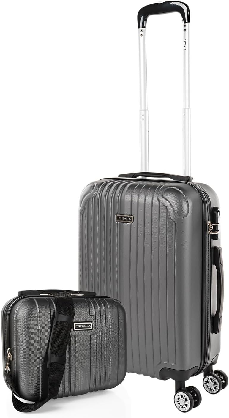 Handgepäckkoffer mit Beauty Case, Antrazit S + XS