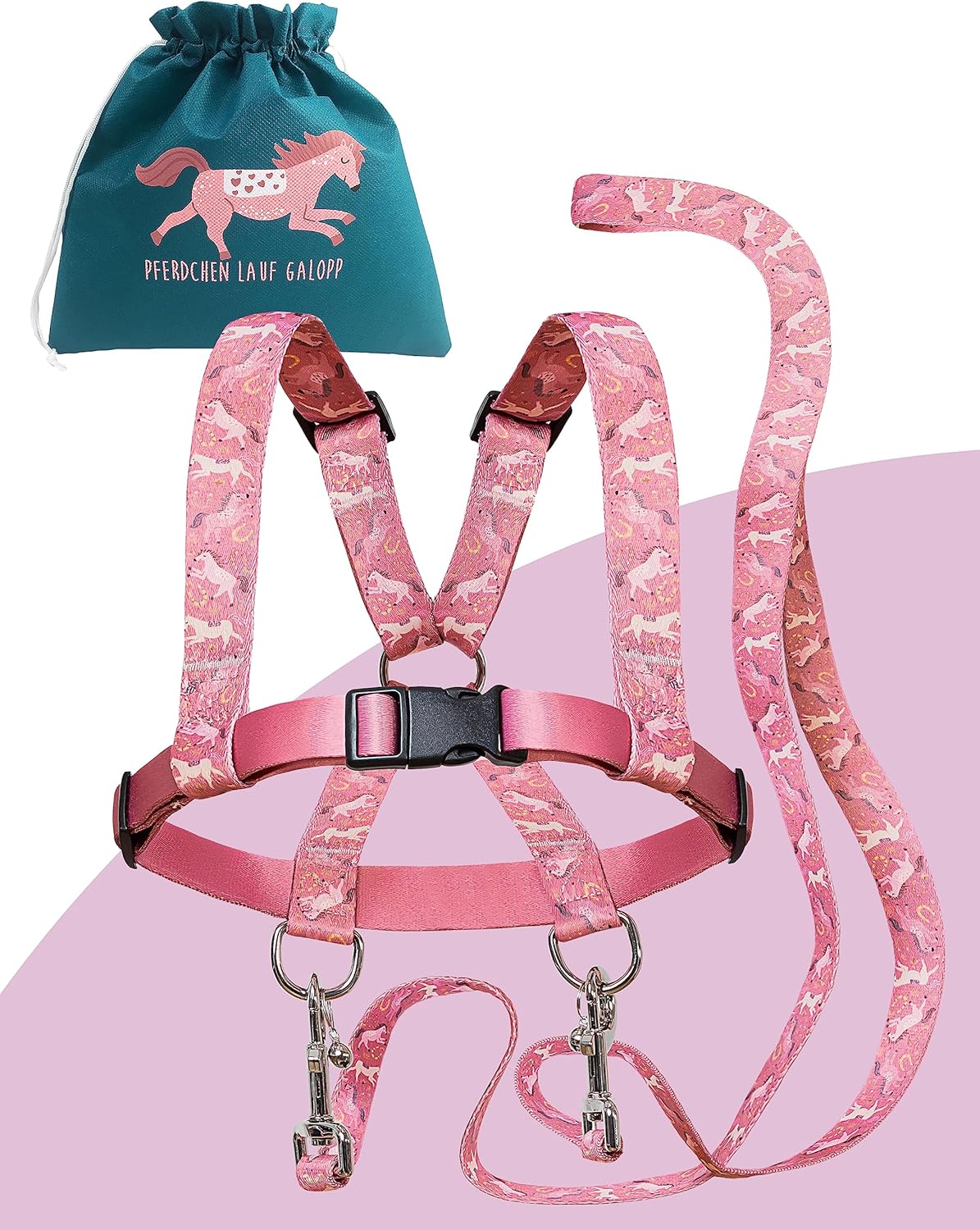 Pferdeleine für Kinder (Grössenverstellbar), Rosa