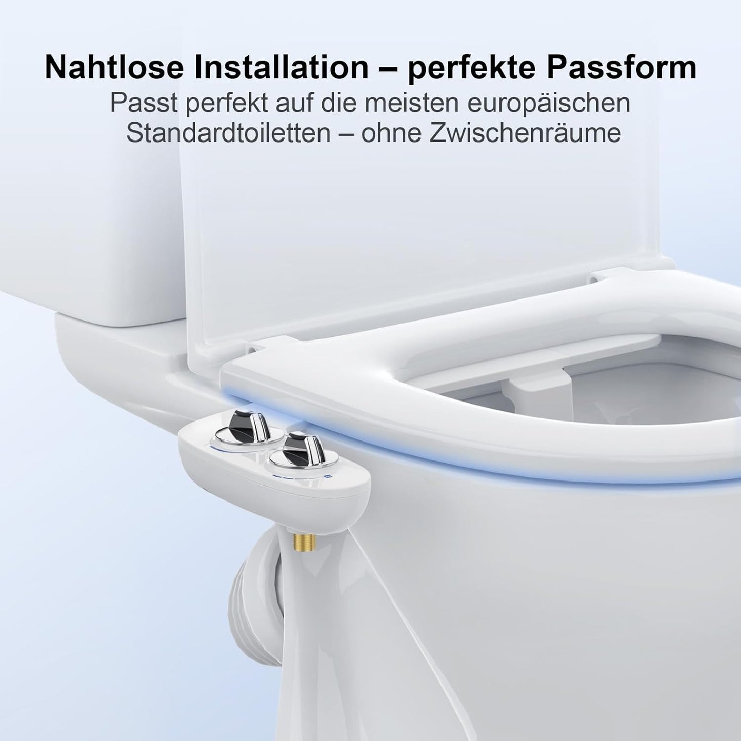 Bidet-Aufsatz mit selbstreinigender Doppeldüse, Doppelrad Bidet