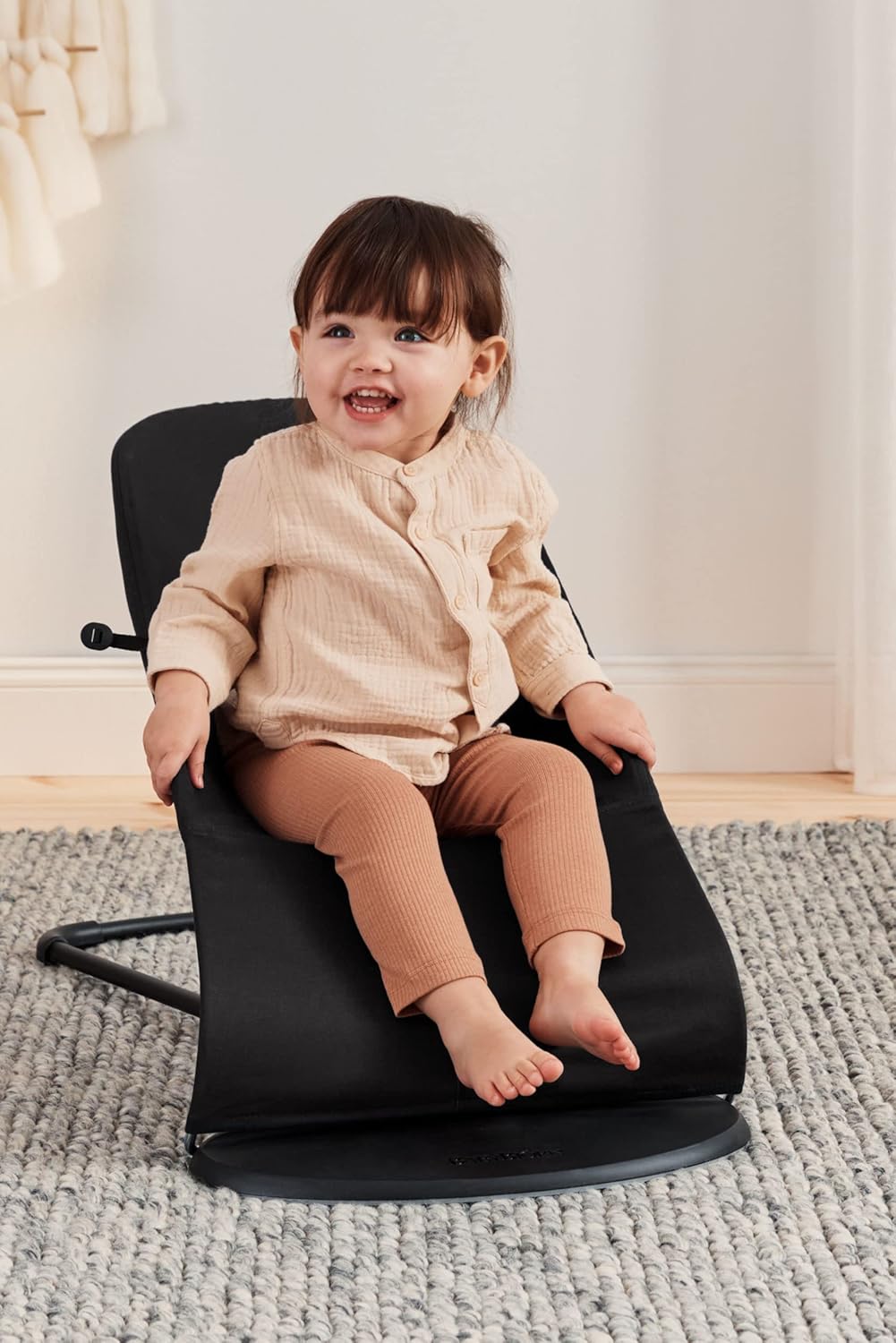 Babywippe Balance Soft, Gewebt/Jersey Schwarz/Dunkelgrau