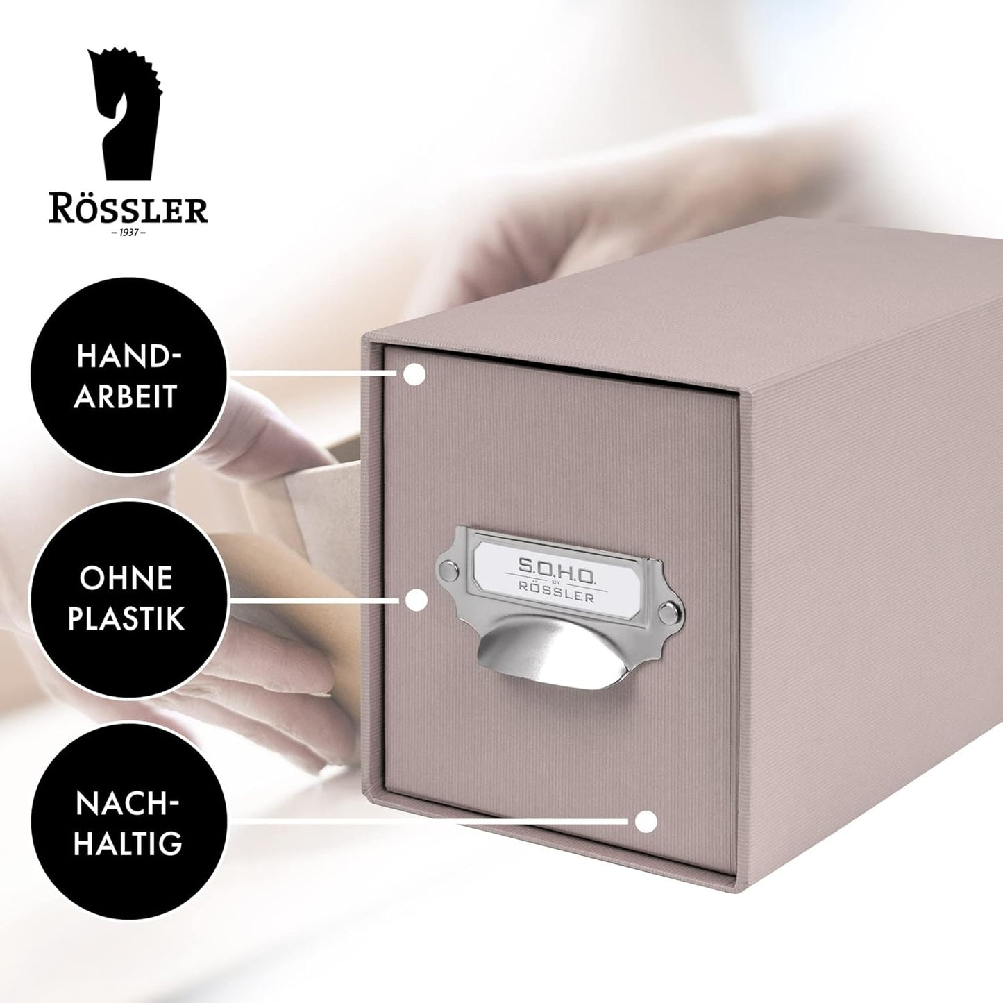 CD-Schubladenbox mit Organizer-Schublade, Taupe
