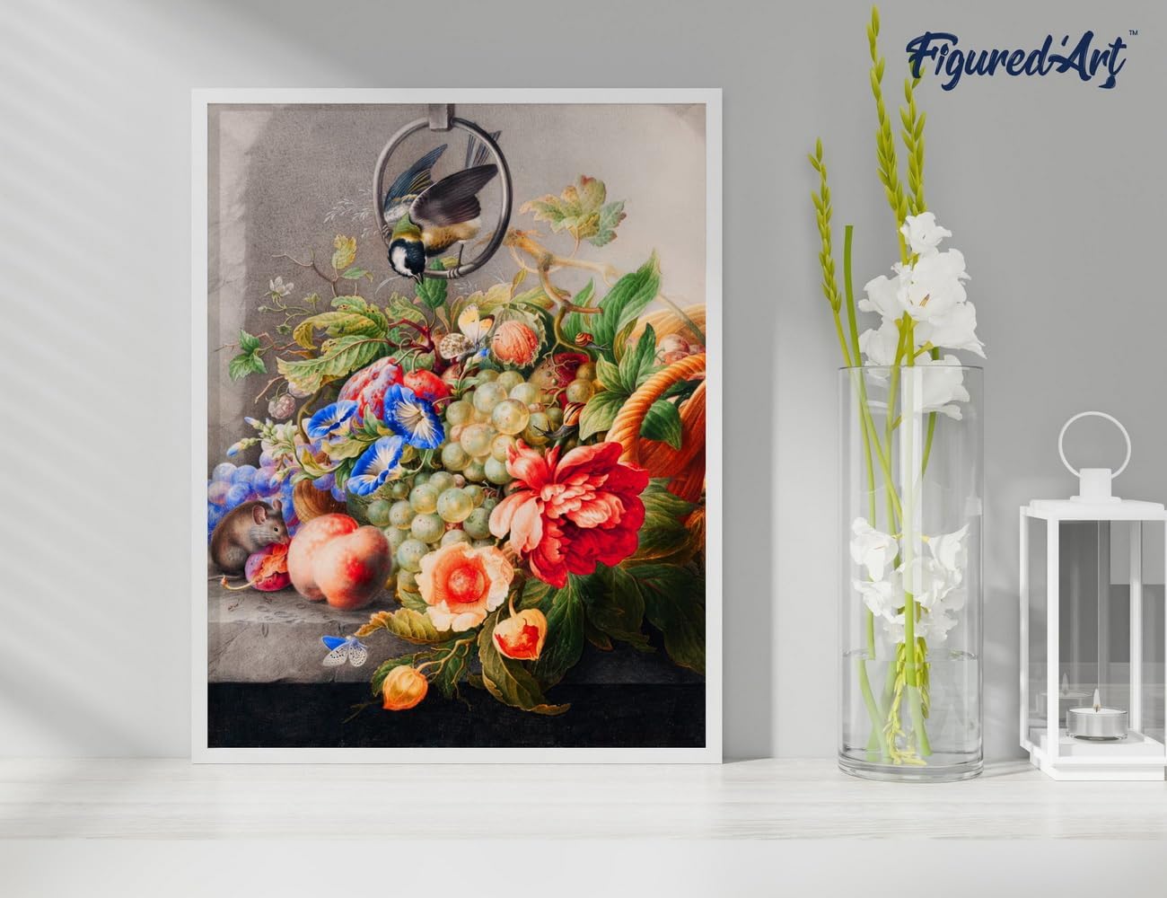 Malen nach Zahlen Set mit Rahmen, Blumen und Obst - Herman Henstenburgh 40x50cm Mit Keilrahmen (nicht gespannt)