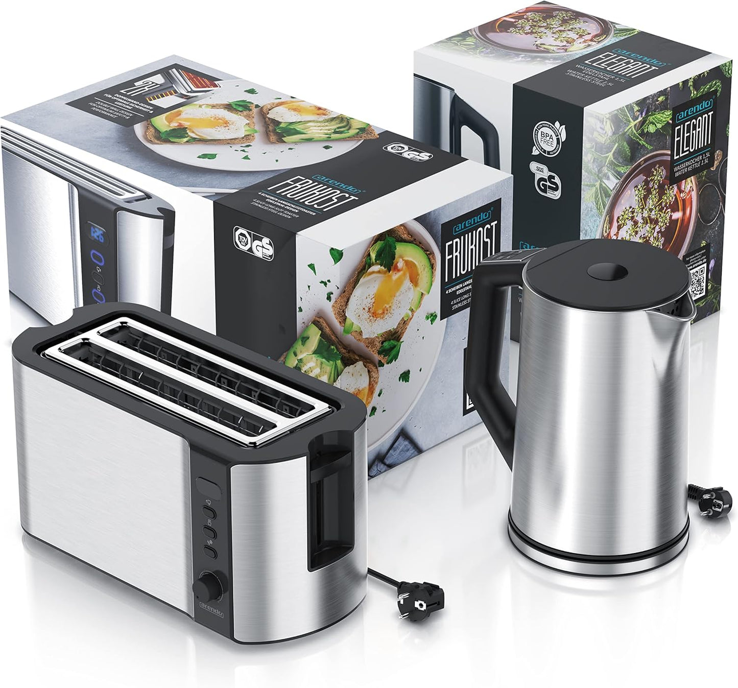 Frühstücksset: Wasserkocher mit Toaster