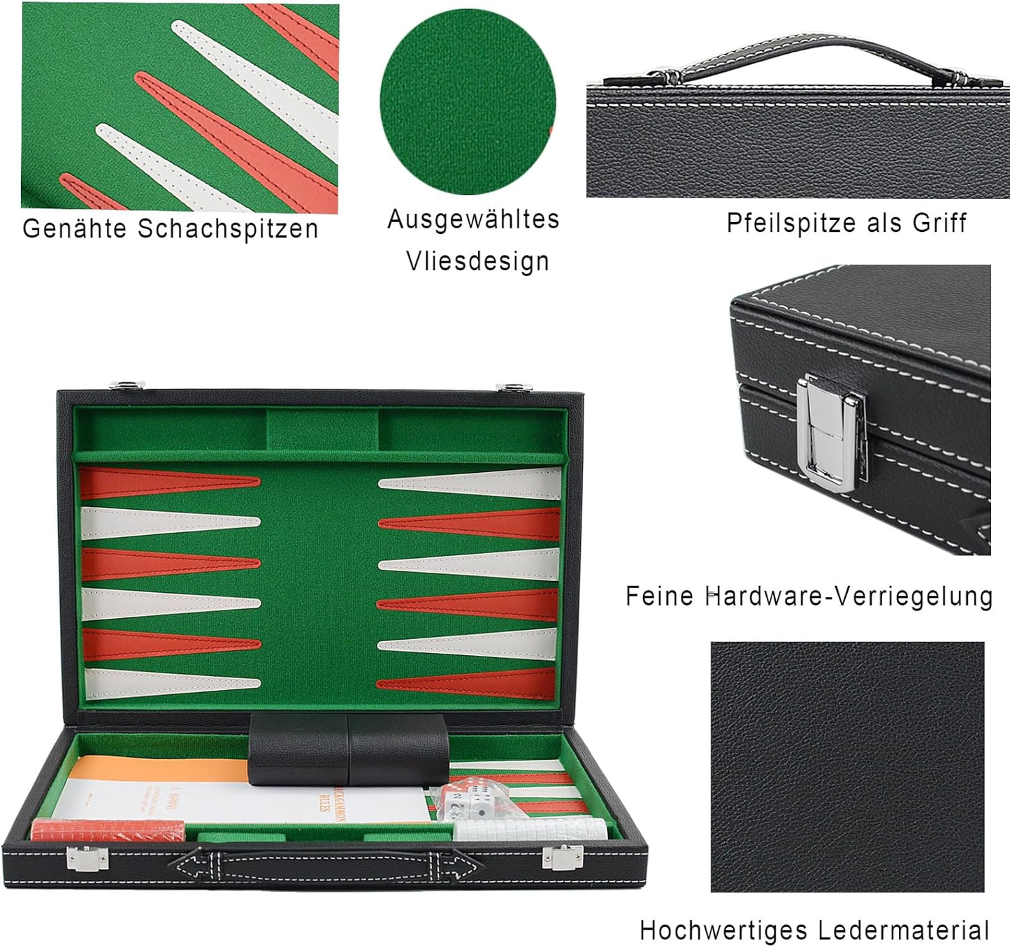 Backgammon Koffer, grün