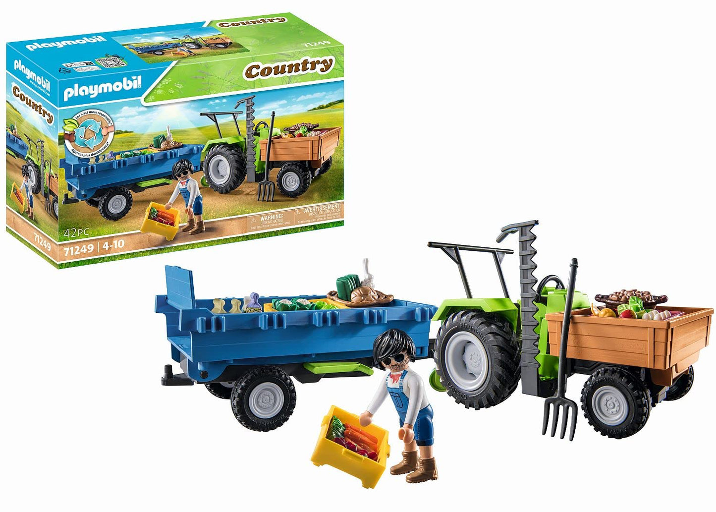 71249 Traktor mit Hänger, Konstruktionsspielzeug
