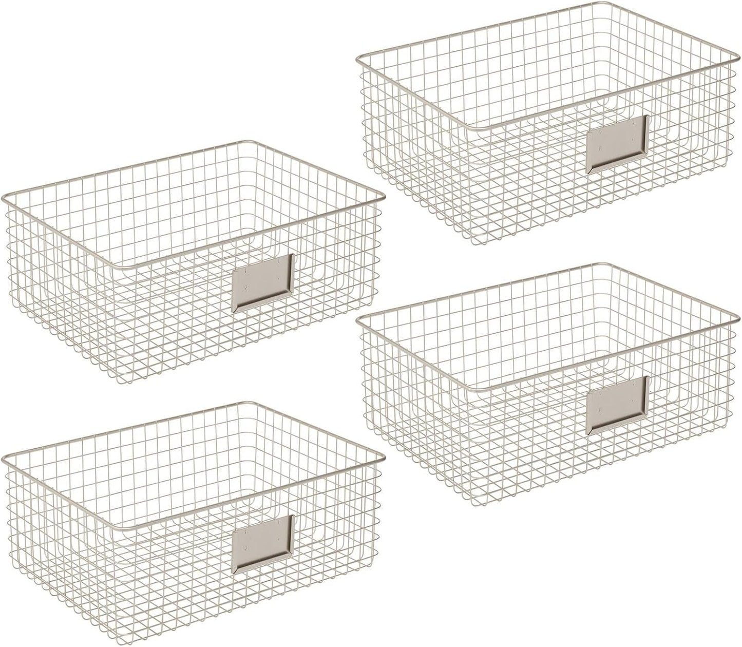 4-teiliges Allzweckkorb-Set mit Beschriftungsfeld