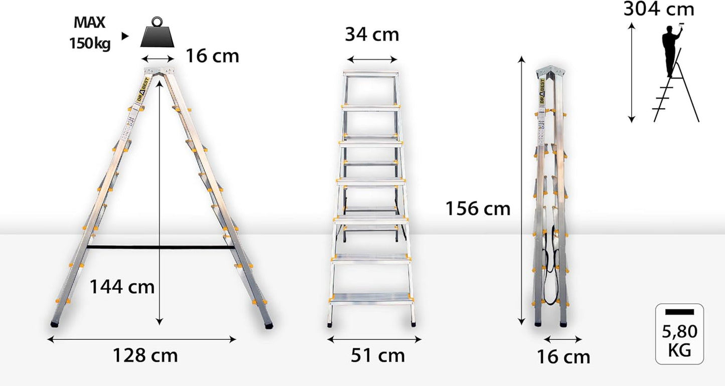 Klapptrittleiter, 2 x 7 Stuffen