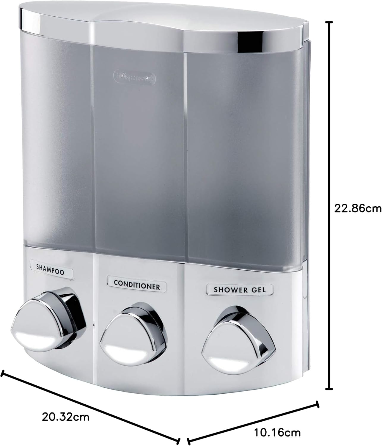 3-Kammer Seifenspender, Modell 76344-1, Chrome 3-Chamber