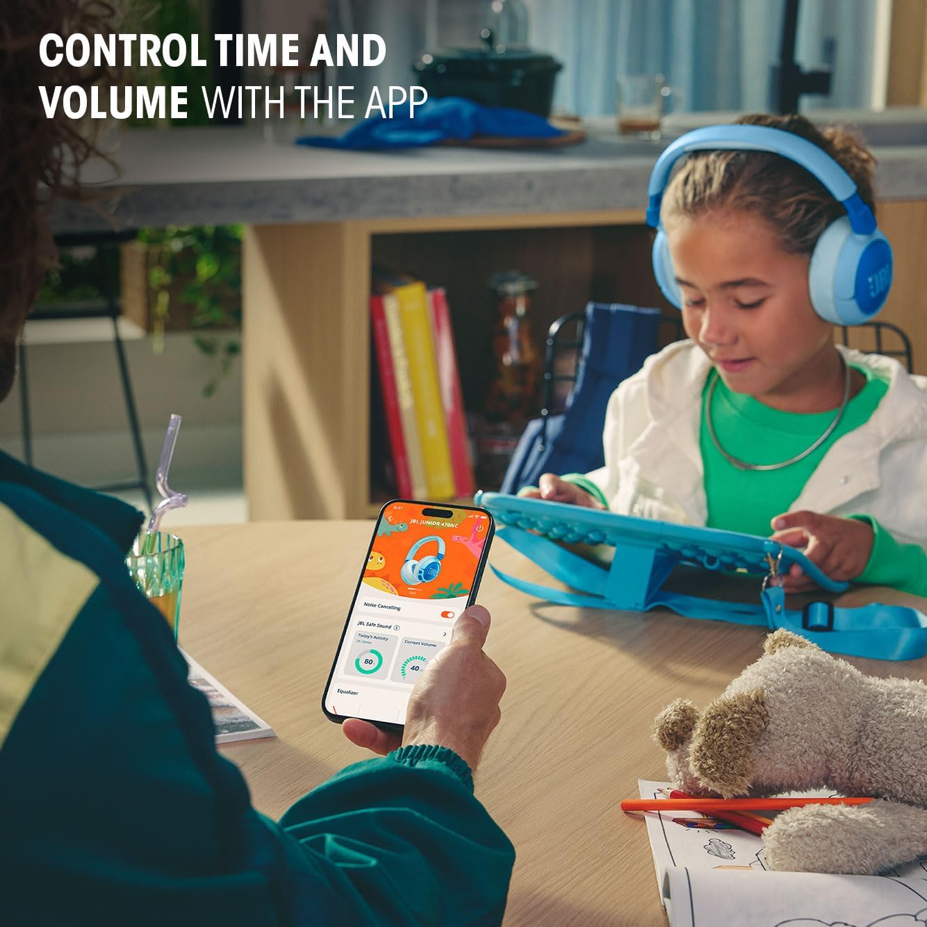 Kinder Bluetooth-Kopfhörer mit Noise-Cancelling, Weiß