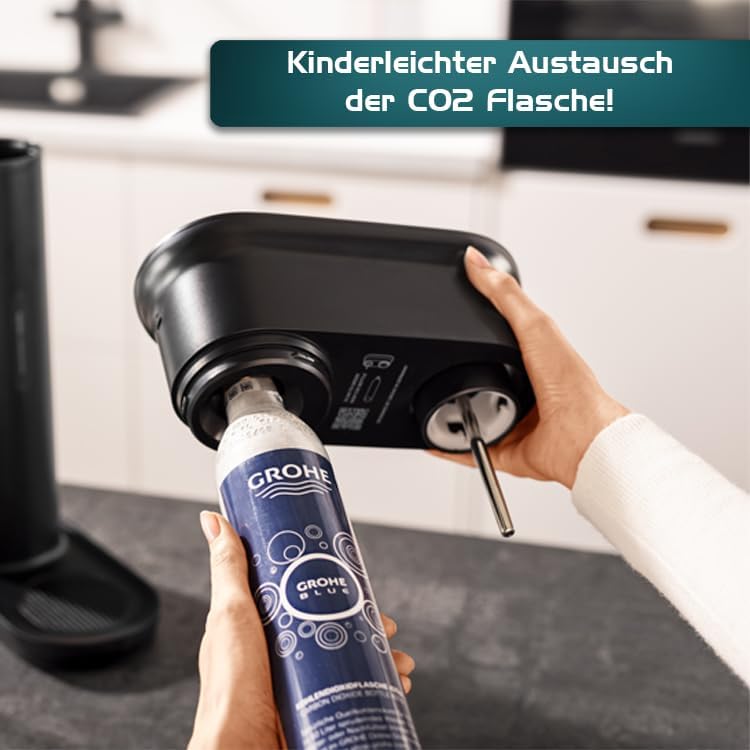 Blue FIZZ Wassersprudler mit 3 CO2-Stufen (inkl. 0,85l Flasche), ohne CO2 Display