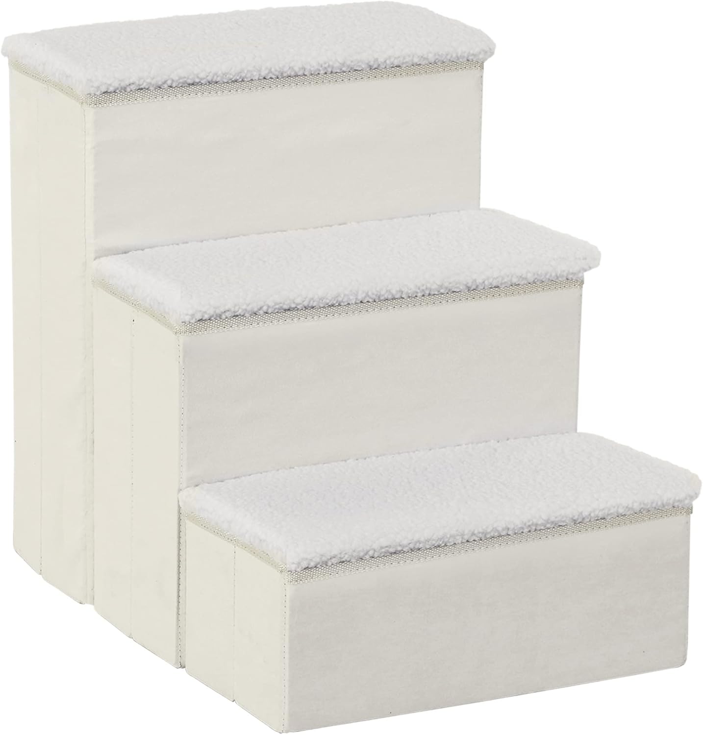 Faltbare Haustiertreppe mit Stauraum (3 Stufen), Weiss