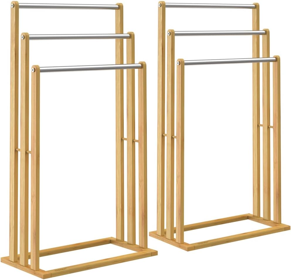 Handtuchständer-Set (freistehend, Bambus), 2