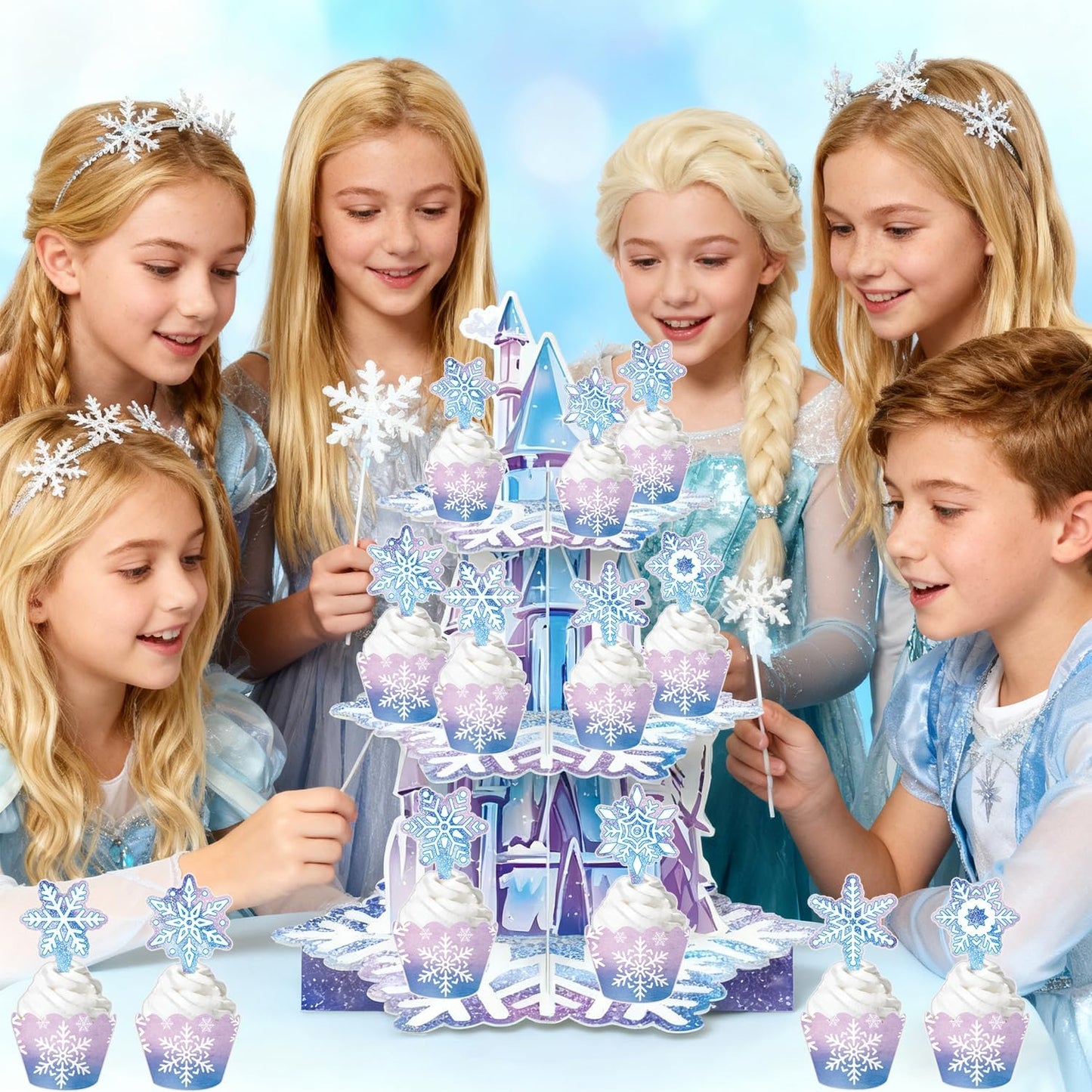 3-stöckiger Cupcakeständer Schneeflocke
