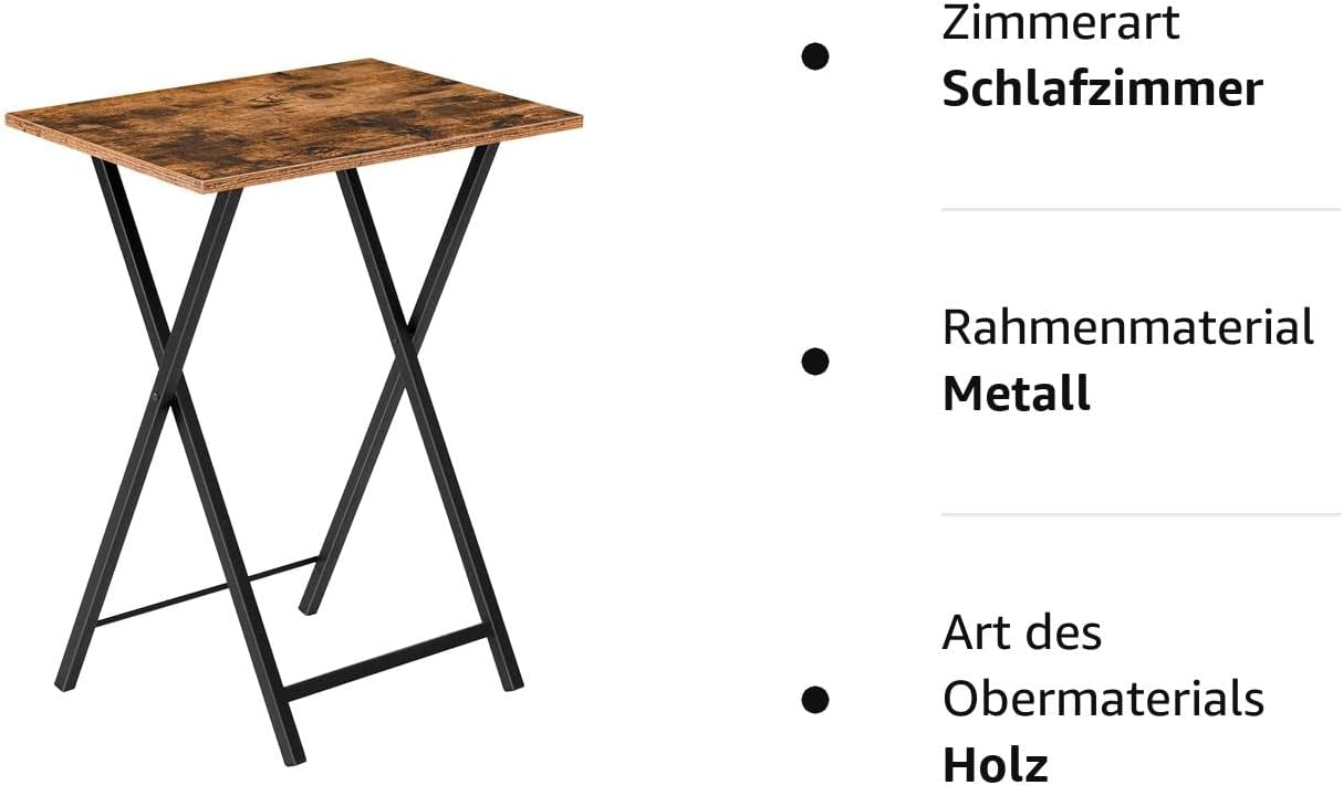 Beistelltisch EBF15BZ01, Dunkelbraun-schwarz