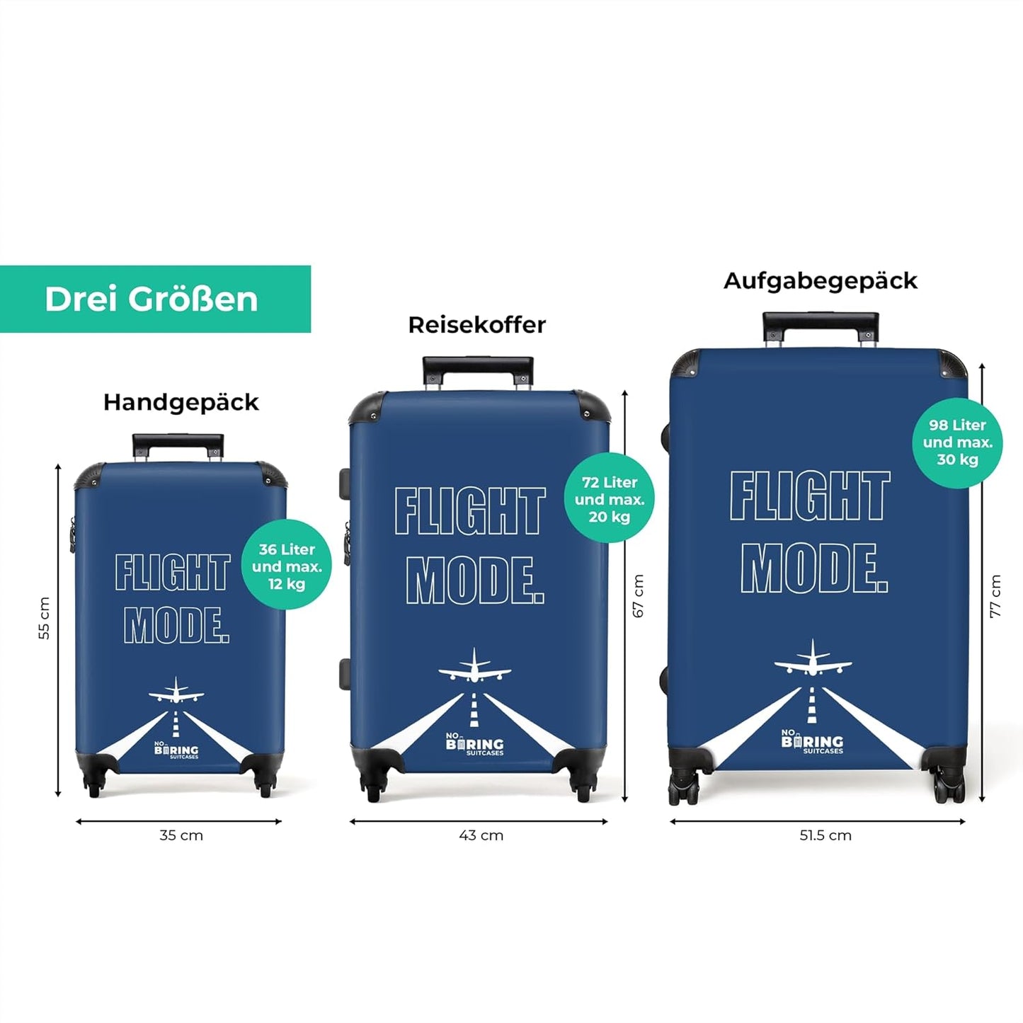 Hartschalenkoffer XL mit Rollen 77x51.5x28 cm, Fligth Fashion L