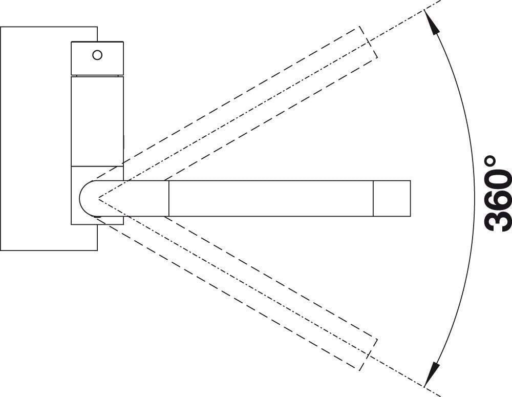 Laressa Vorfenster-Küchenarmatur, Umklappbare Hochdruckarmatur Hebel links Chrom