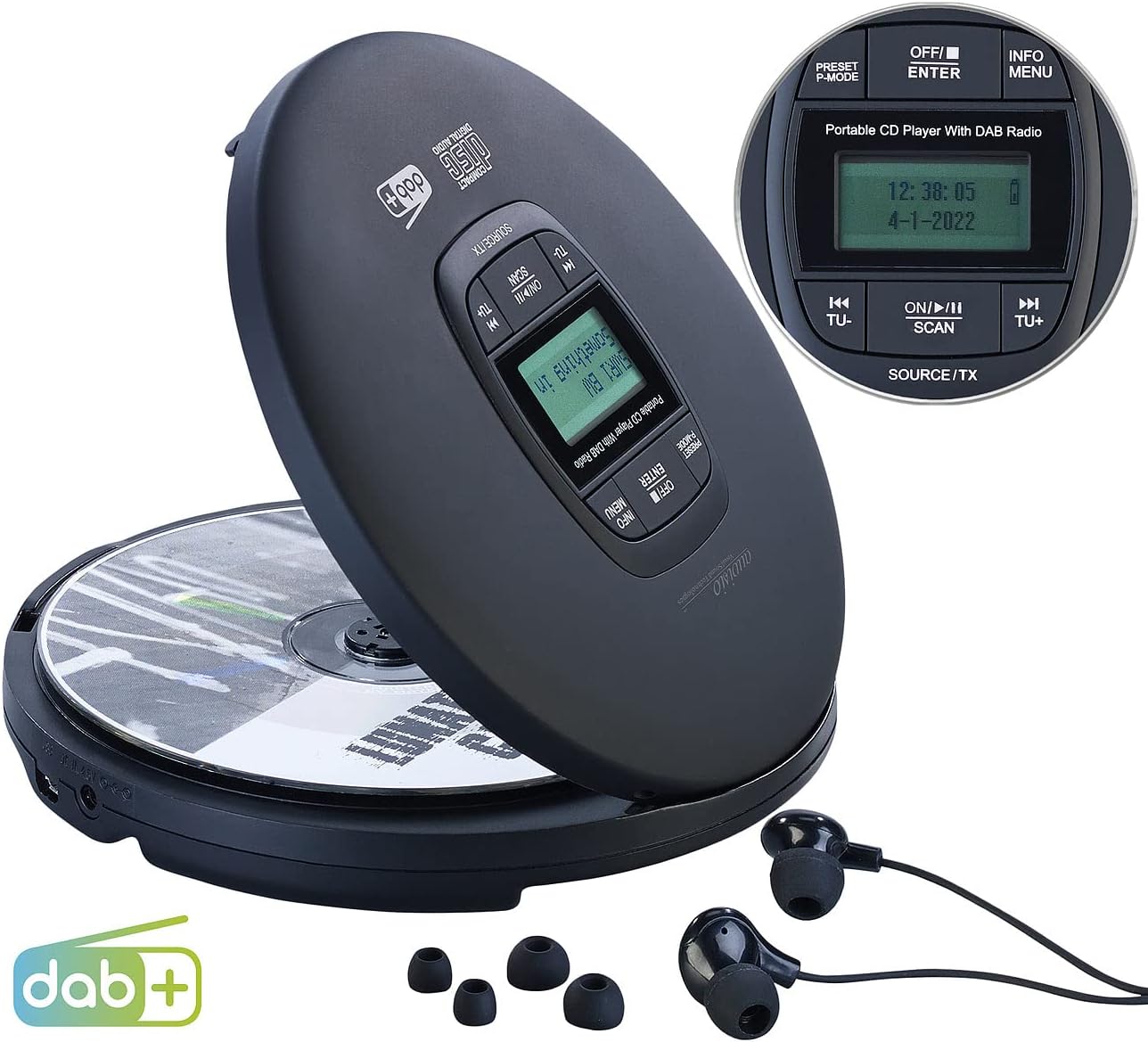 Tragbarer CD-Player mit DAB+ Radio und Bluetooth