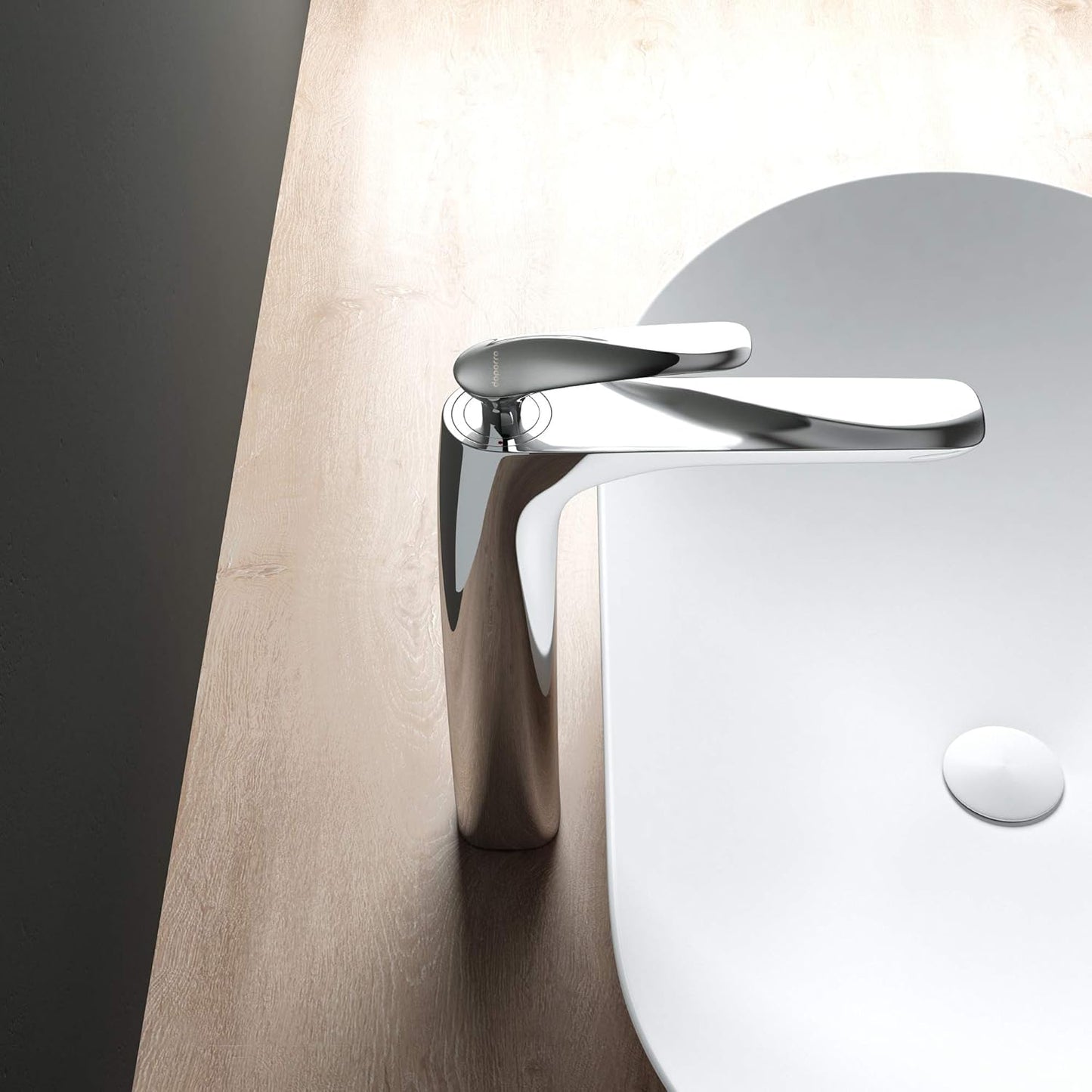 Einhebelmischer Wasserhahn WAM-7201-H, Silber 28 cm