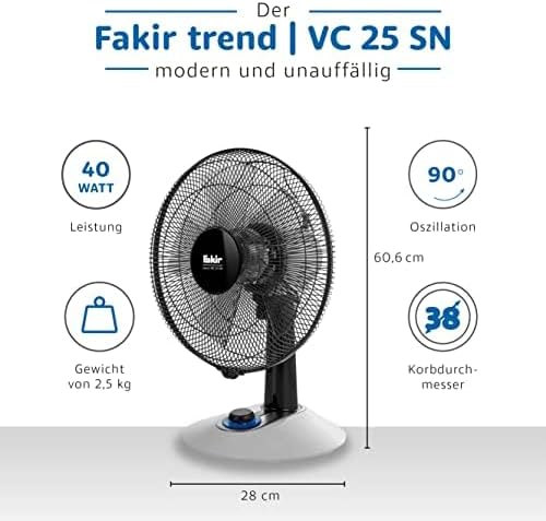 Trend VC 25 N Tischventilator, VC 25 SN Trend Schwarz / Weiss