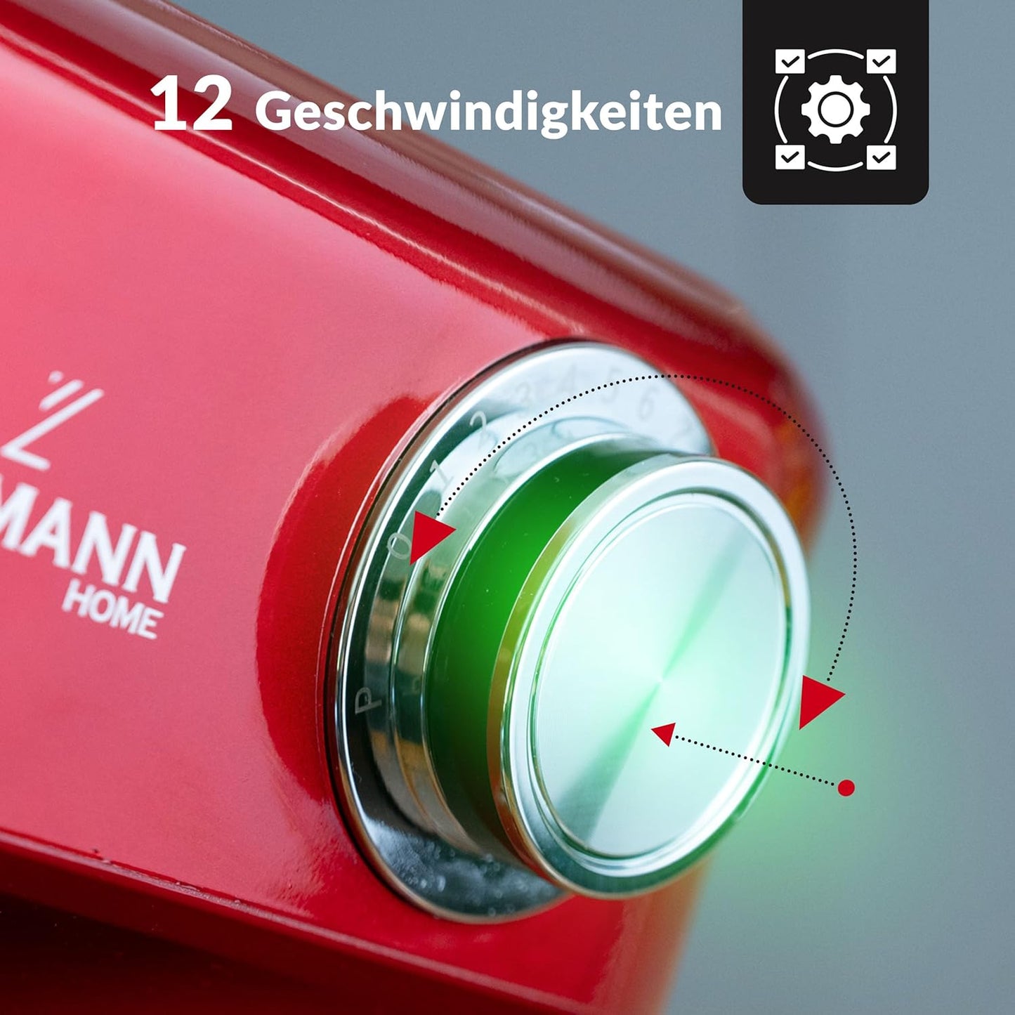 Küchenmaschine mit Zubehör-Set, Rot
