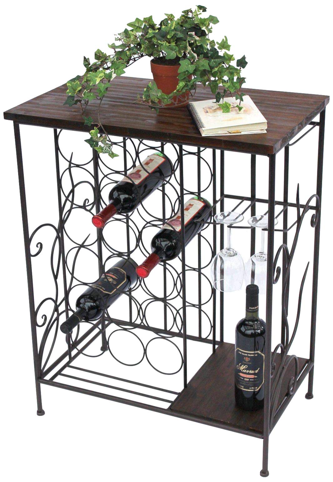 Weinregal mit Glashalter und Ablage 12977
