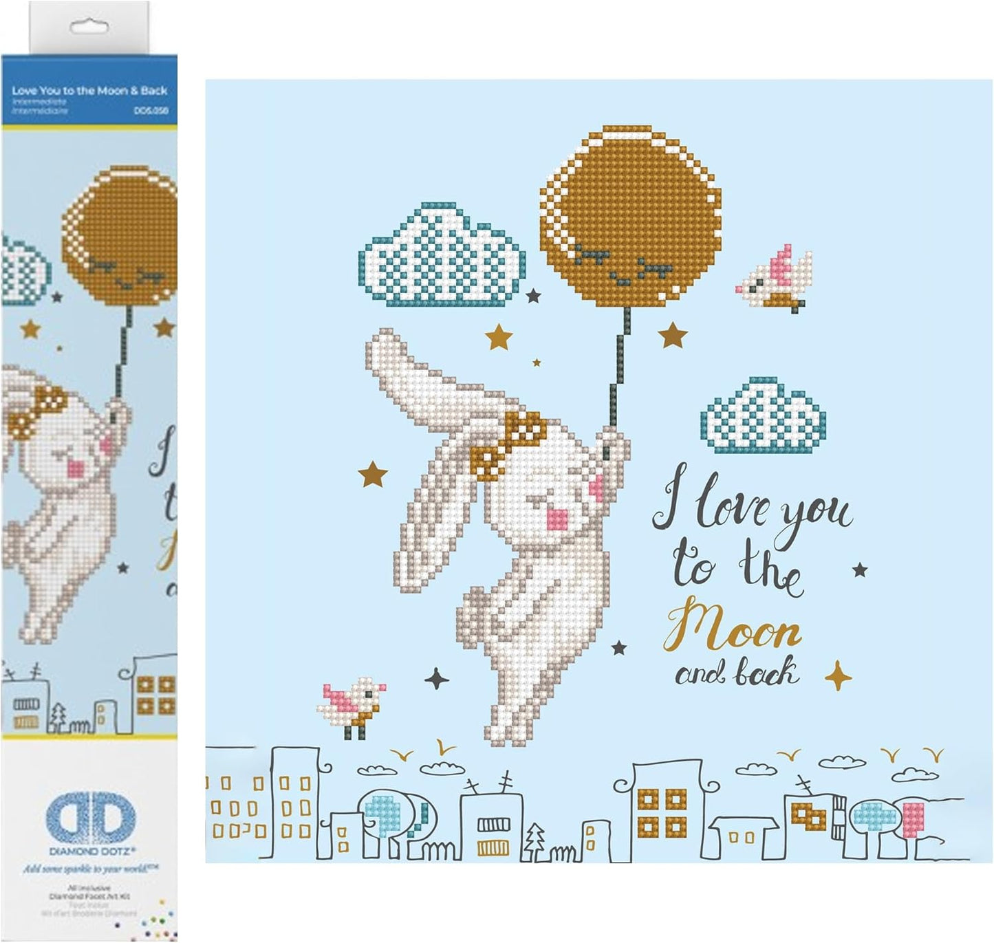 DD5.058 Diamond Painting Set: Hase Zum Mond und Zurück, Hase - Zum Mond und Zurück