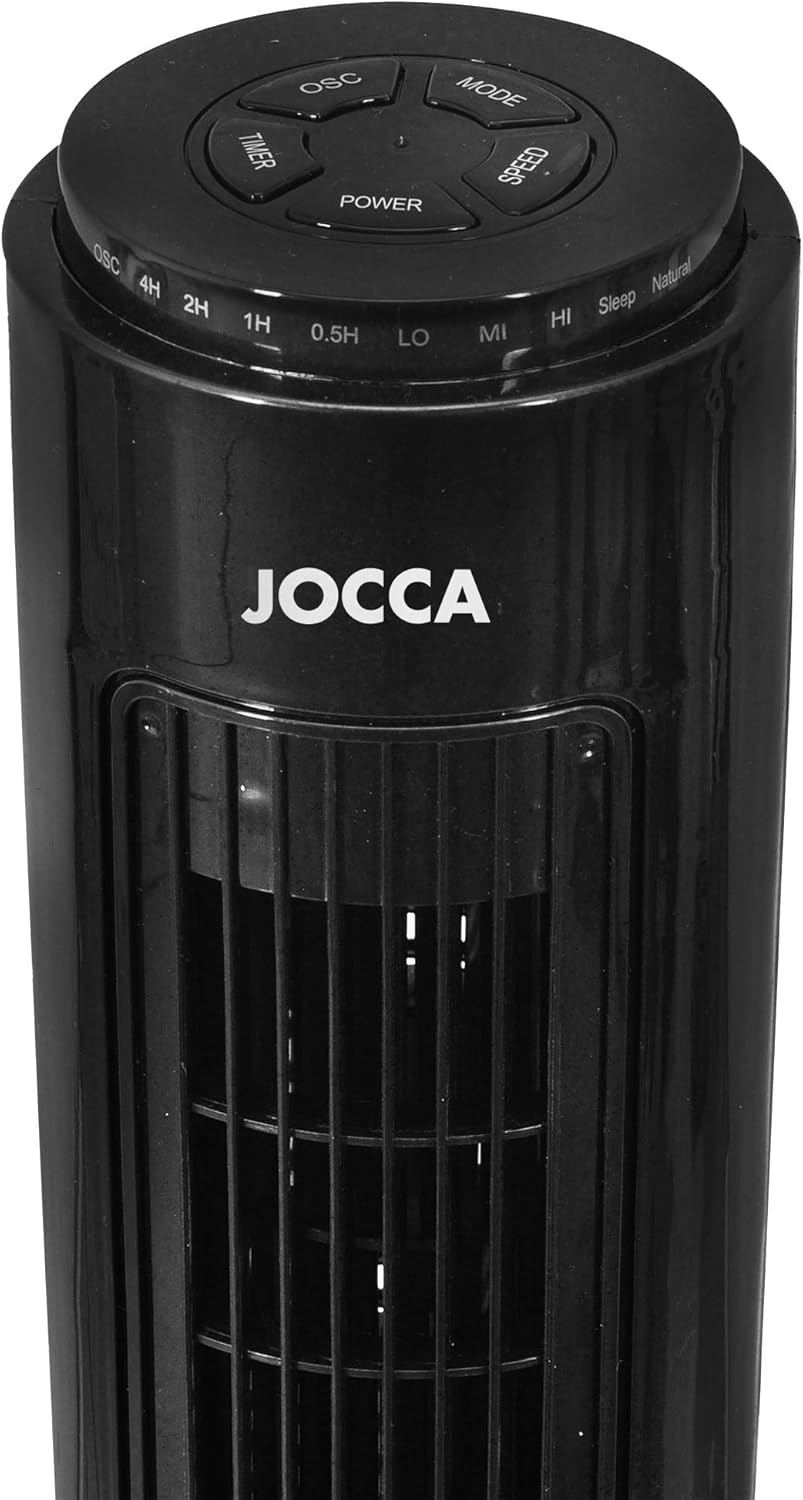 Turmventilator mit rundem Sockel, Schwarz 50 W