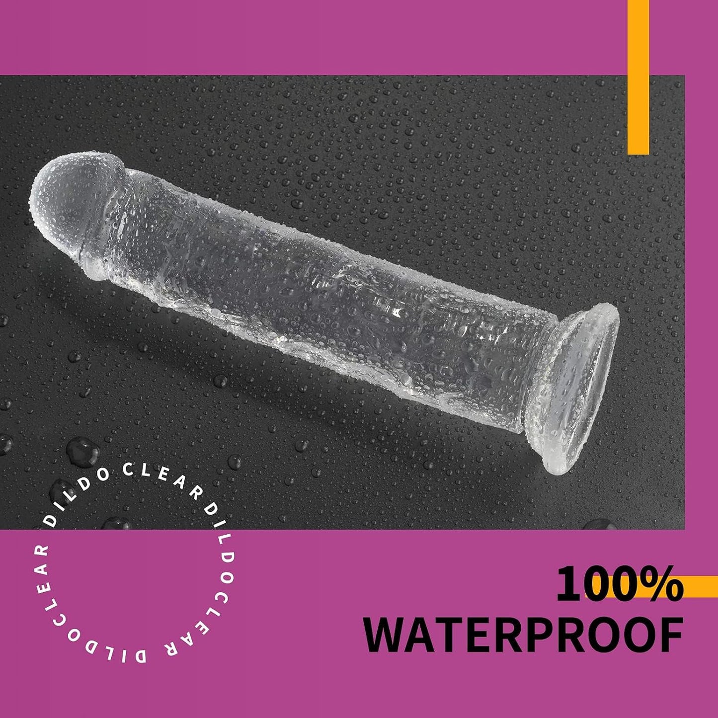 Realistischer Dildo mit Saugnapf, G-Punkt Stimulation, Clear XL (1er Pack)