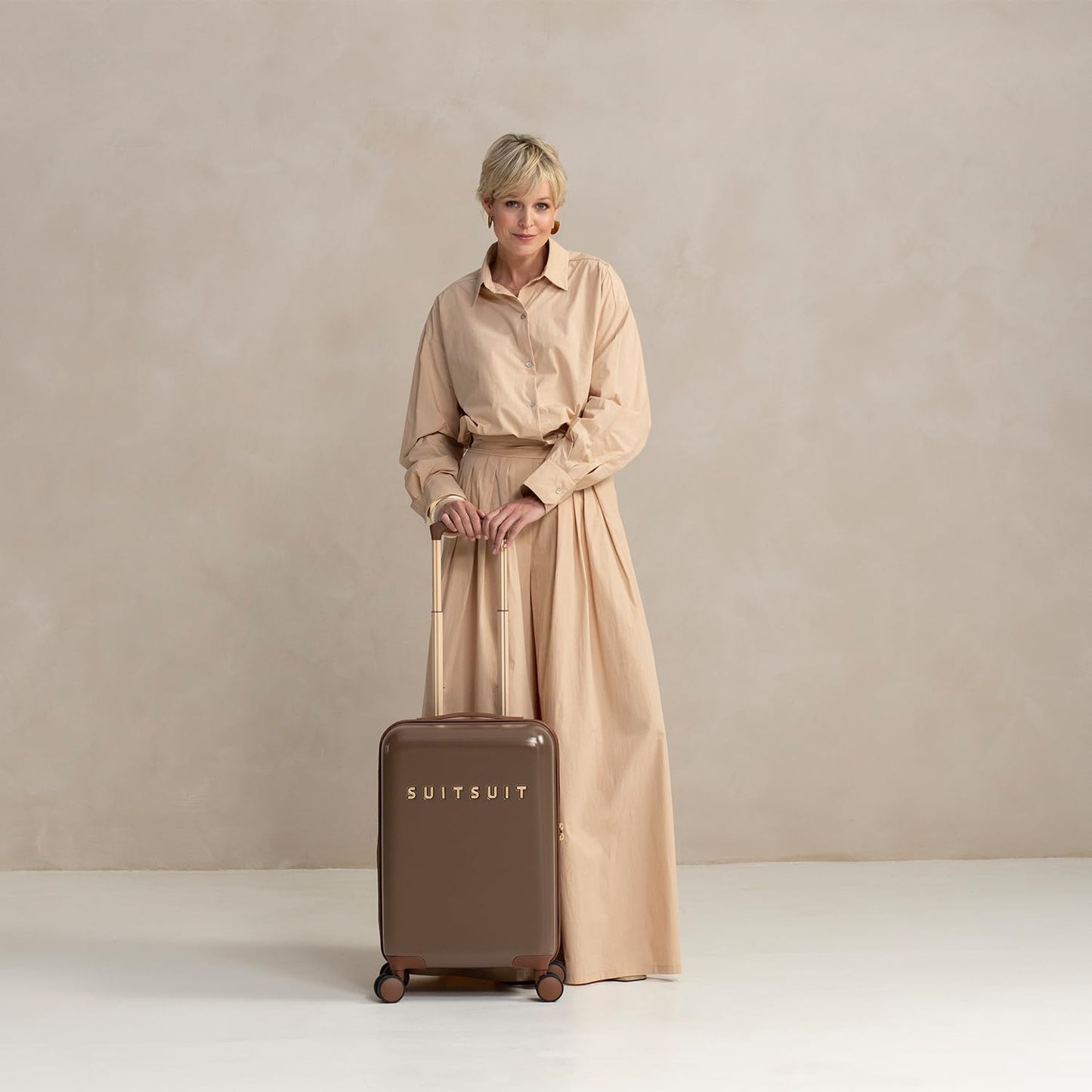 Handgepäck-Koffer mit TSA-Schloss, Cocoa Brown / S
