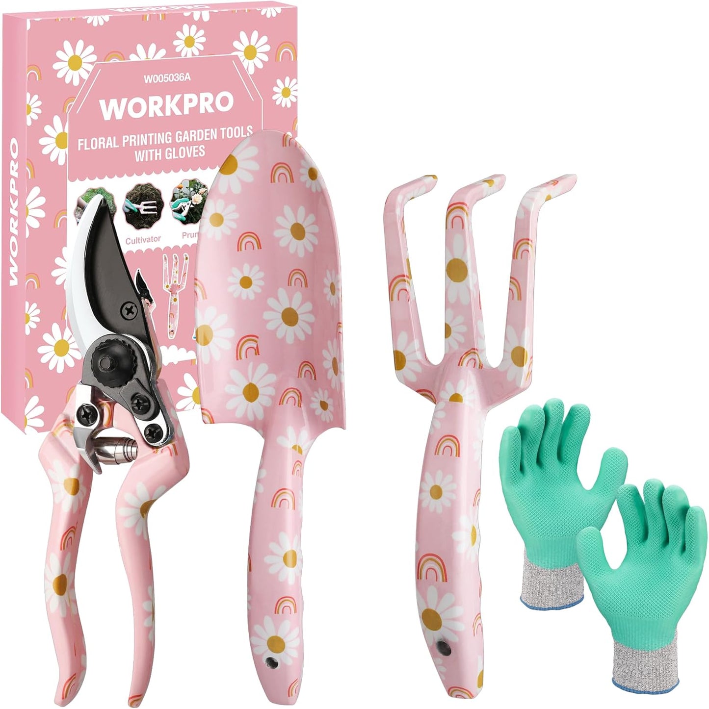 4-teiliges Gartenwerkzeug-Set, Rosa