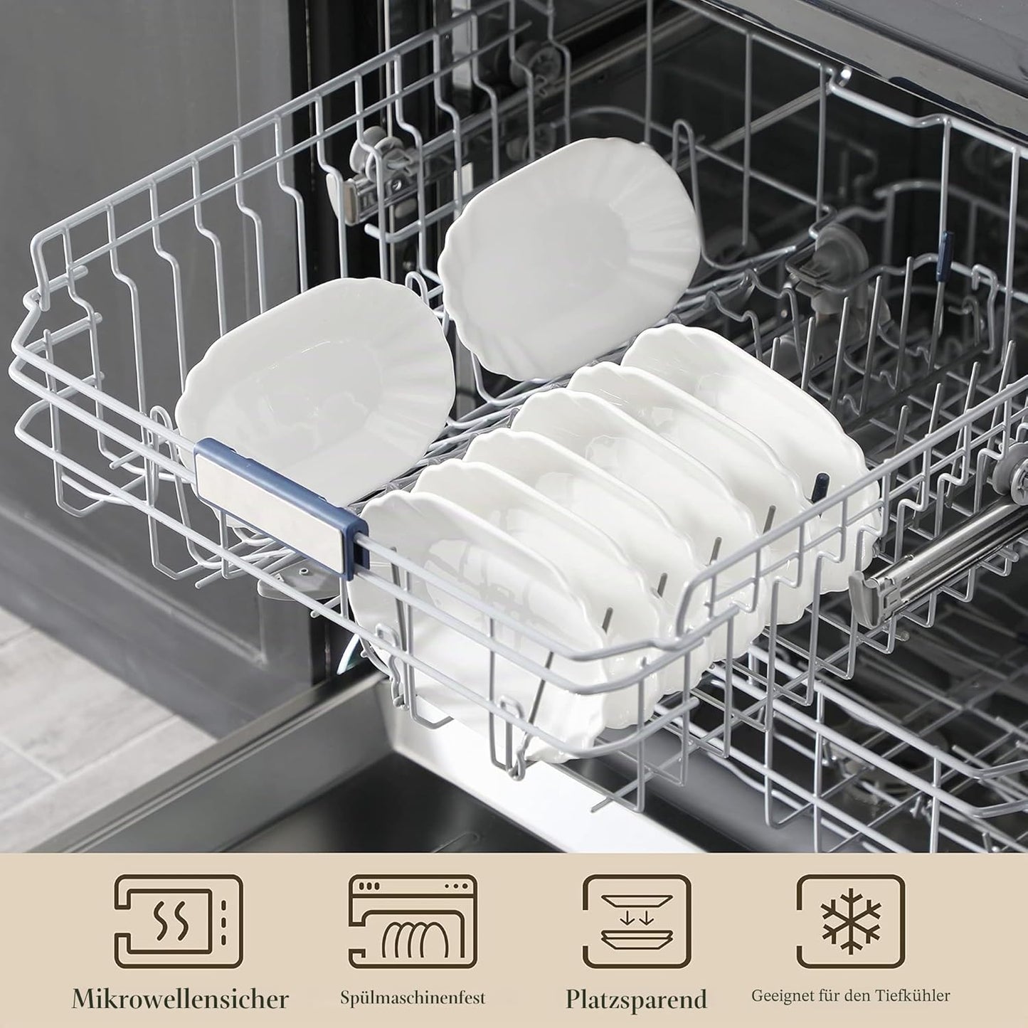 8-teiliges Pommesschälchenset, Serie Regular, 8 Piece Set Weiss