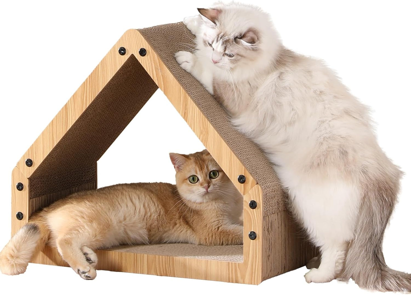 Katzen-Kratzbrett in Hausform, Hausform-Kratzpappe