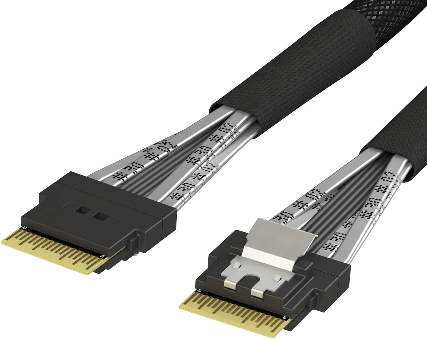 Slimline SAS3.0/PCIe3.0 Hochgeschwindigkeitskabel, SFF-8654 Slimline 4i for PCIE 85Ohm Net Jacket 150cm