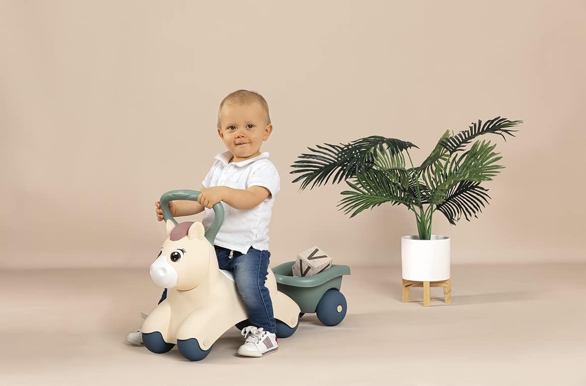 Baby-Rutscher Pony mit Anhänger