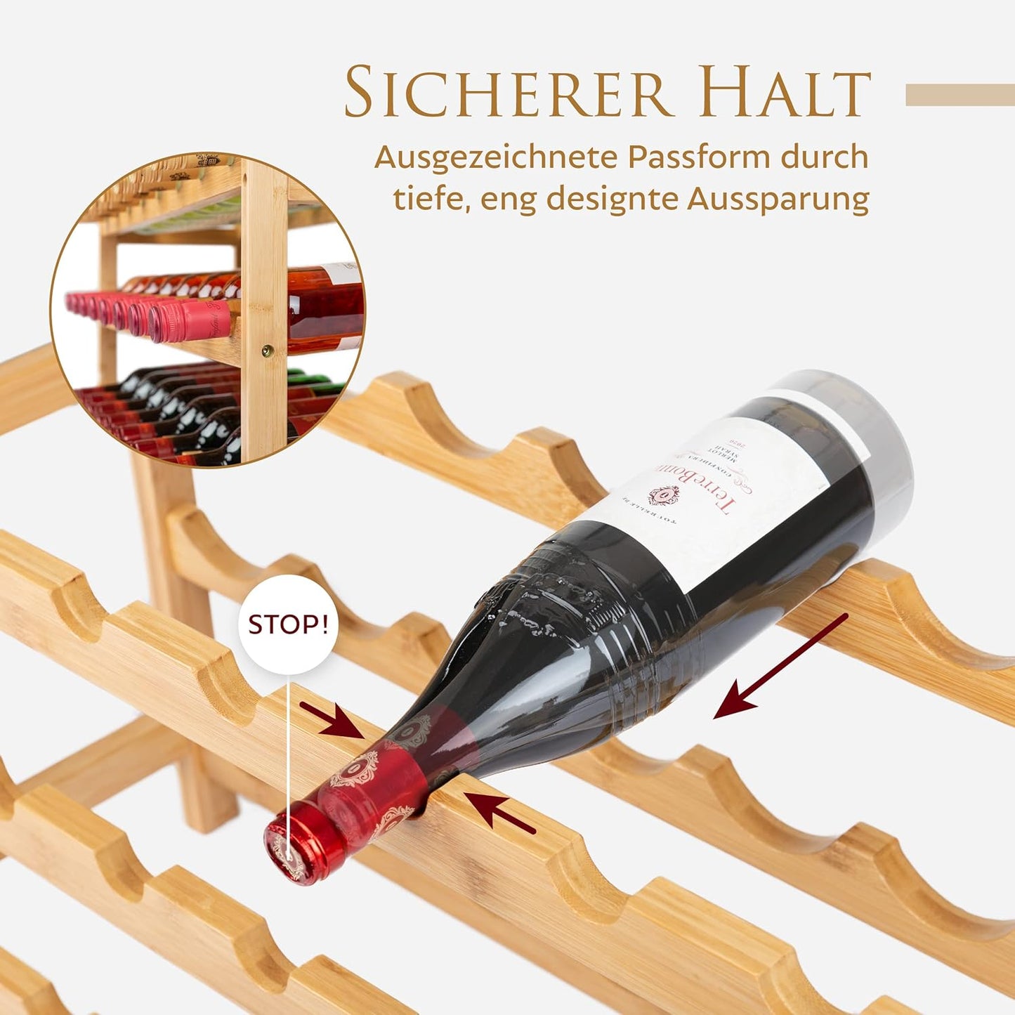 Stapelbares Weinregal für 24 Flaschen, 24 Flaschen