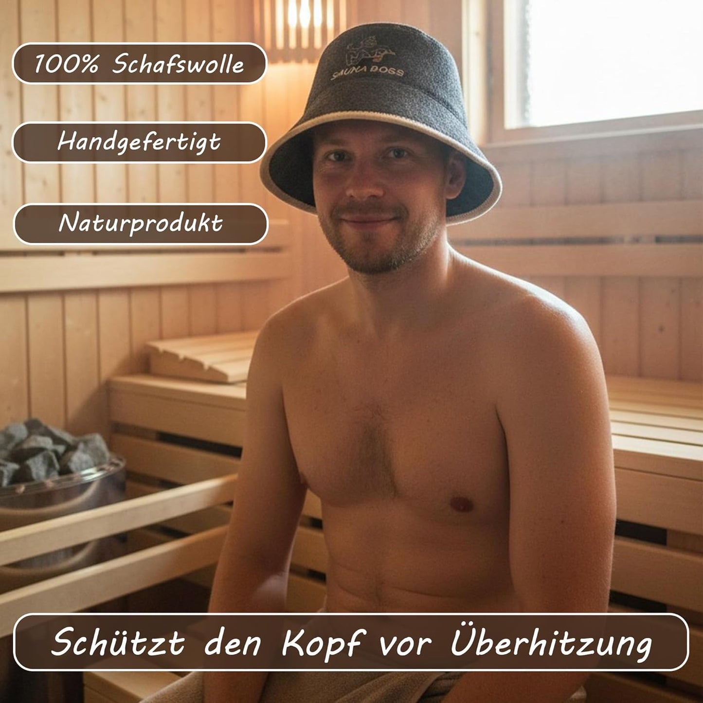 Saunahut aus Filz