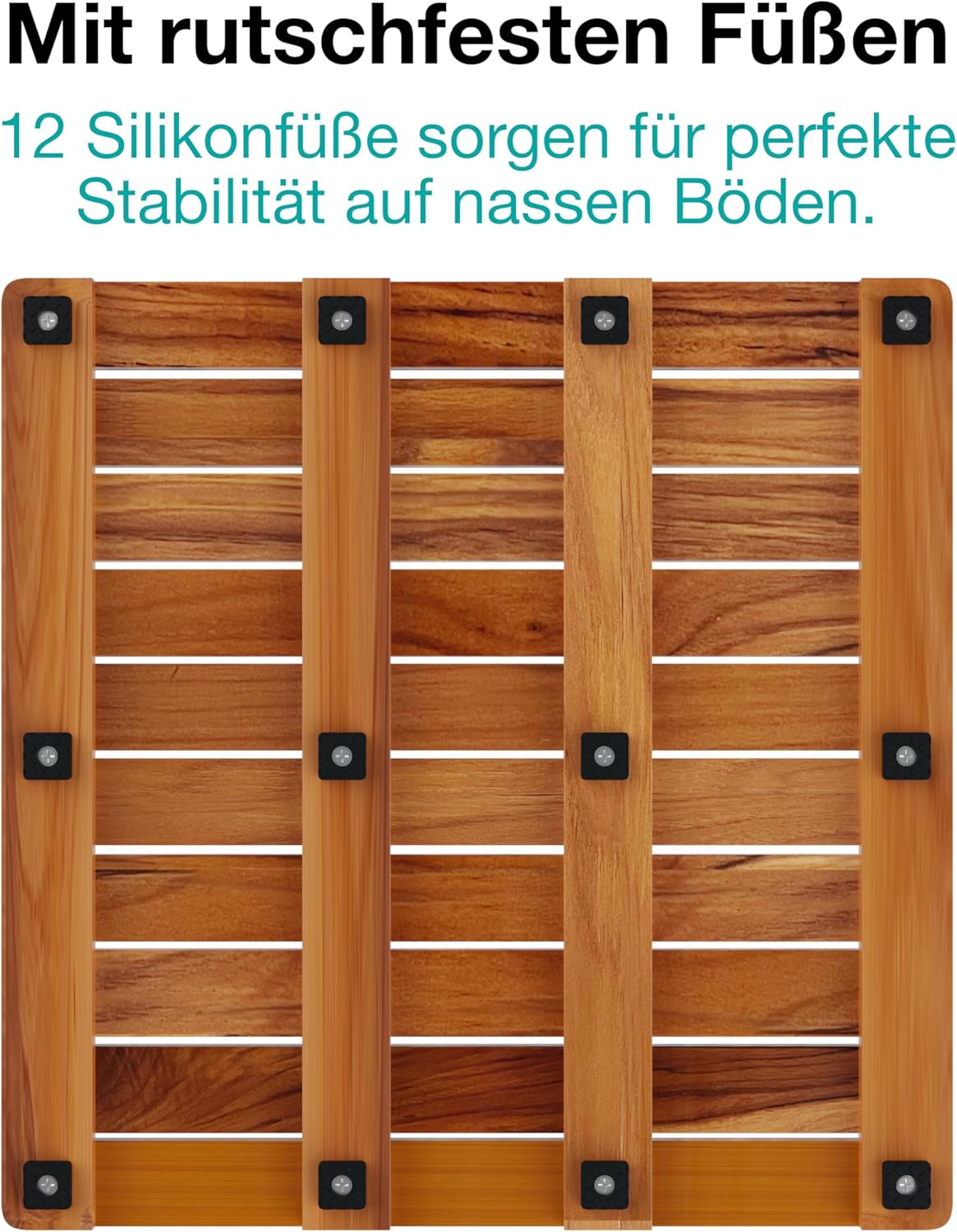 Teakholz Badematte, 50x50 cm, 50 X 50 Cm