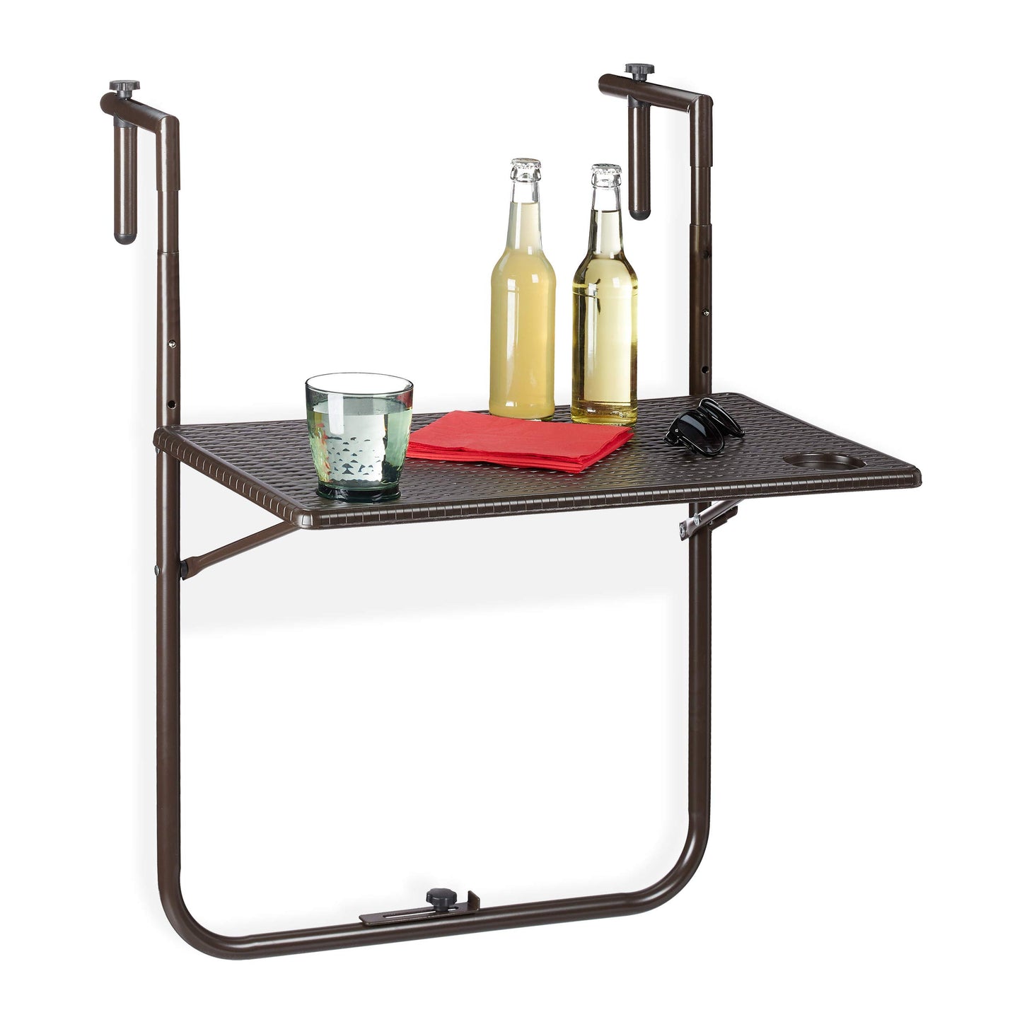 Balkonhängetisch, 83 x 59.5 x 59 cm Braun