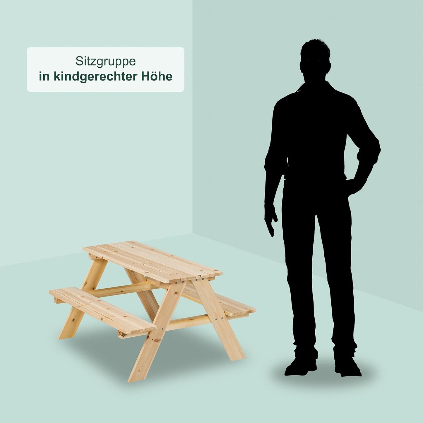 Kindersitzgarnitur Picknickbank, Natur