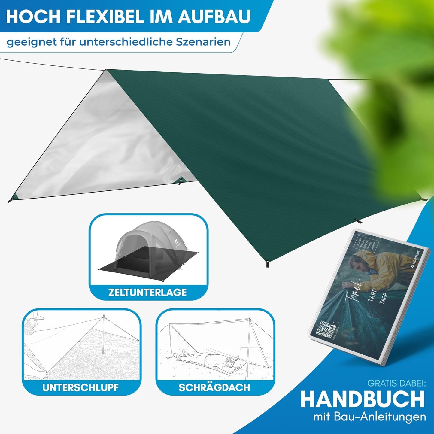 Wasserdichtes Tarp, Grün 300 x 400 cm