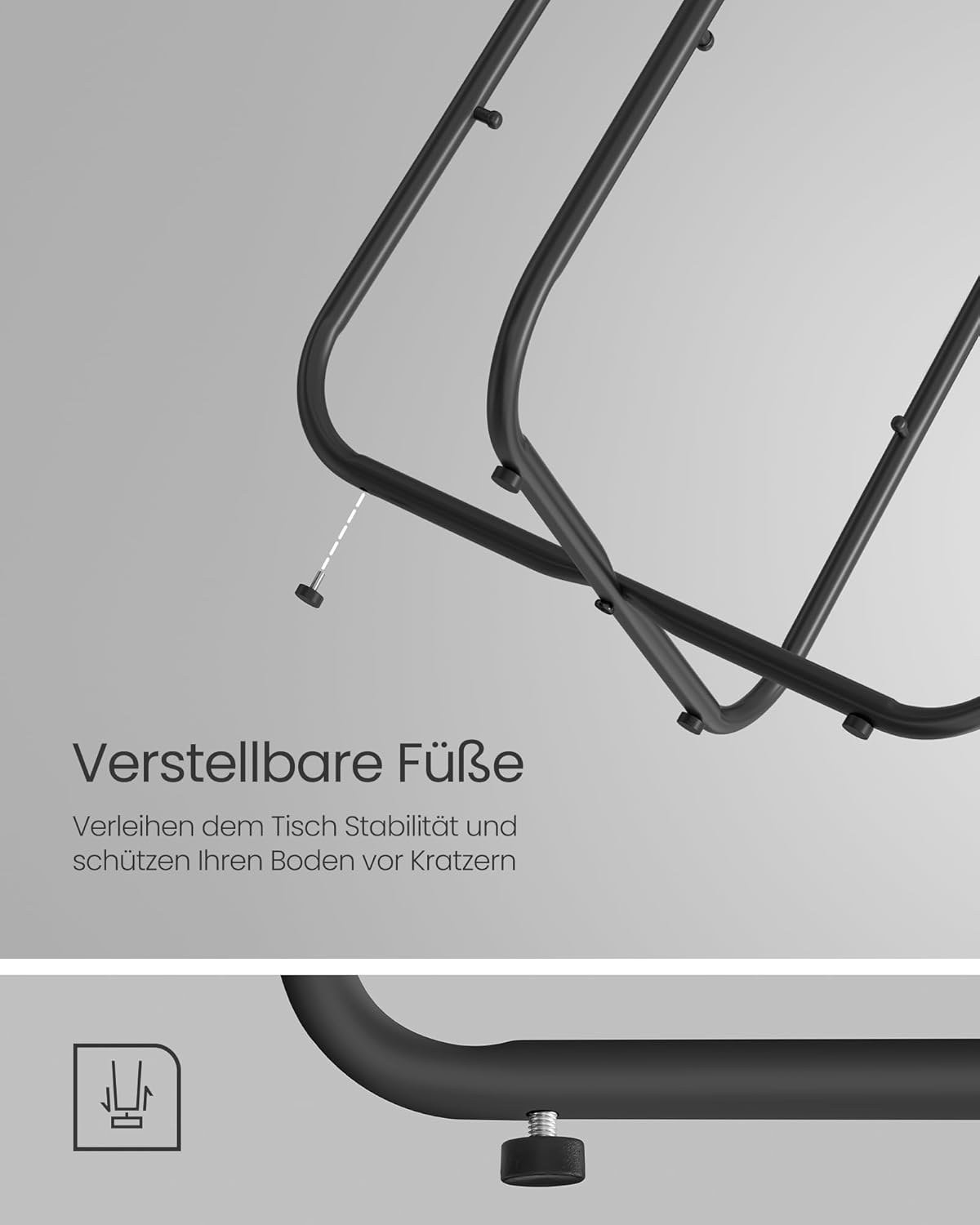 Runder Beistelltisch Smarty mit Stauraumkorb, Ebenholzschwarz + Schiefergrau