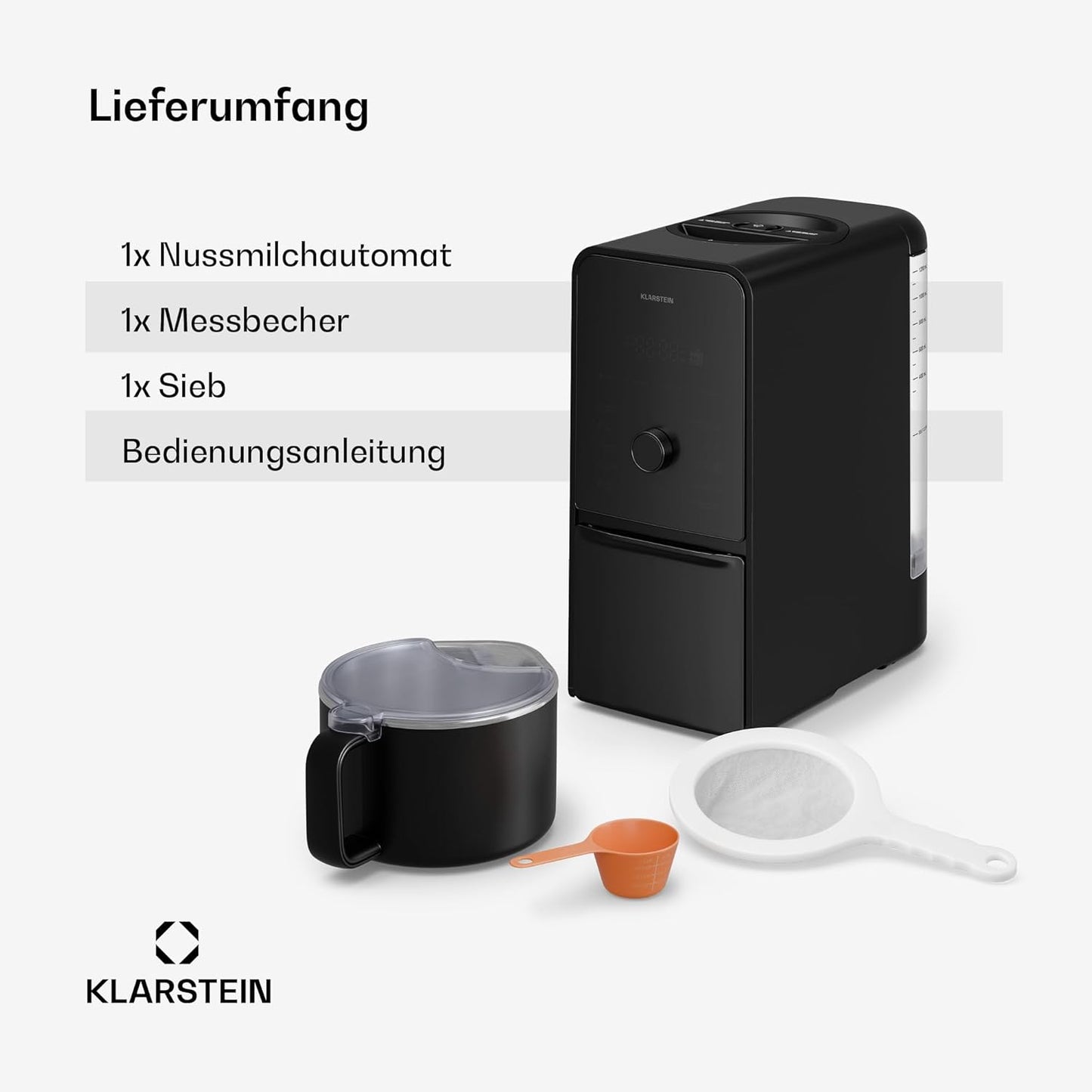 Marcia Touch Pflanzenmilchbereiter mit 12 Programmen, Schwarz | 6 Klingen