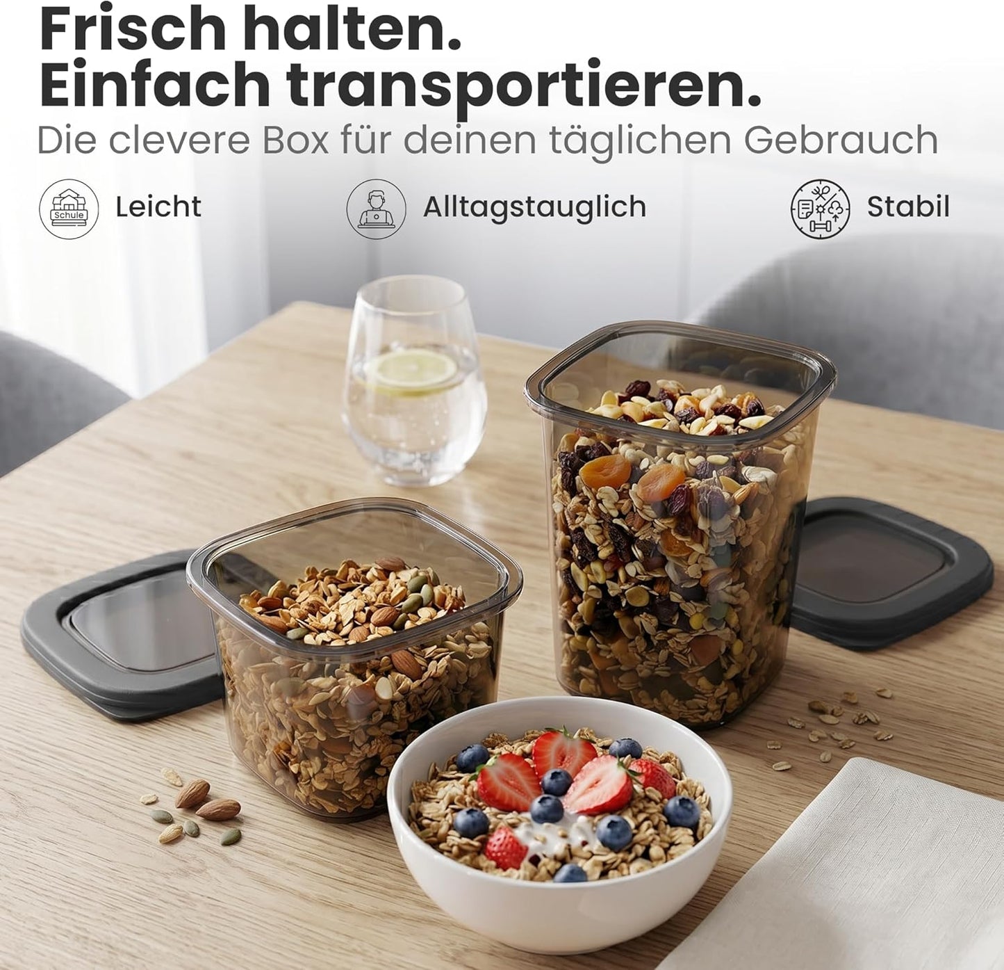 Vorratsdosen-Set mit Deckel, 12er Set | Vorratsbehälter